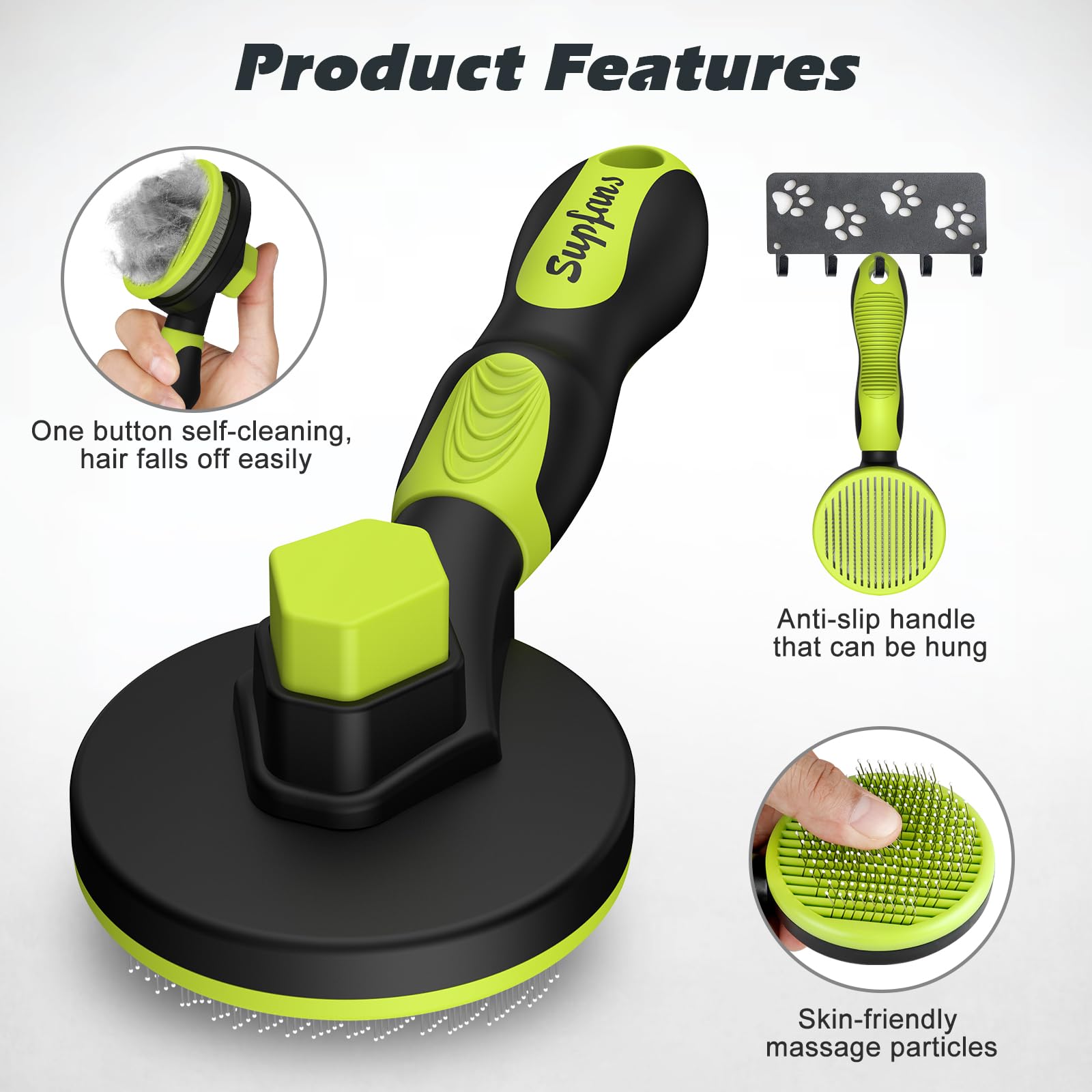 Comotech 3PCS Cat Grooming Kit | Cat Brush | Cat Brushes for indoor Cats | Cat Nail Clipper | Cat Nail Trimmer | Cat Bath Brush