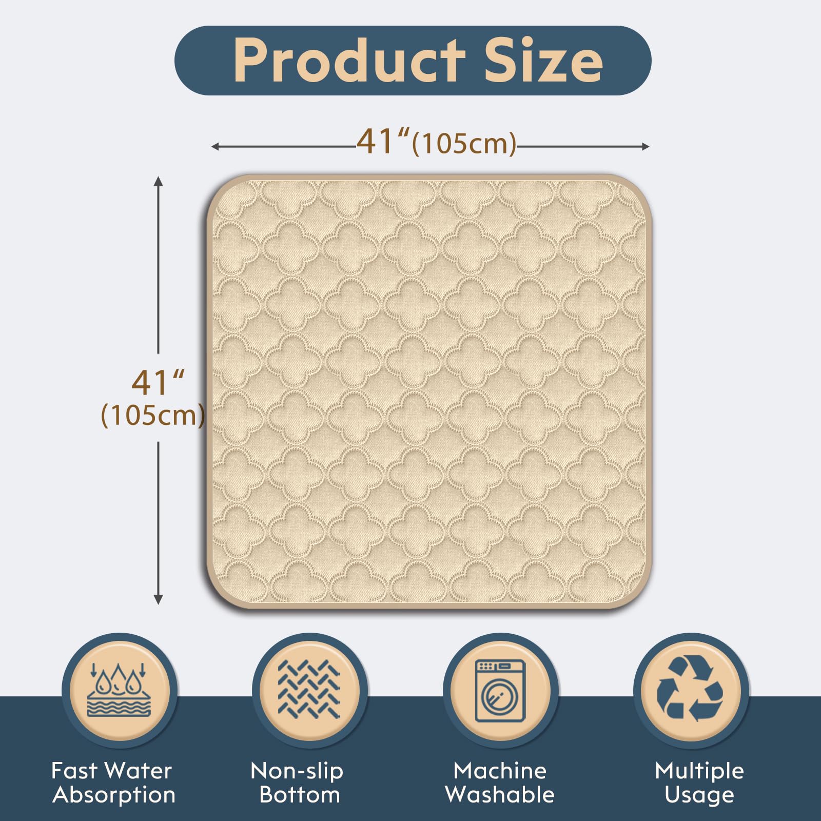 Funfurry Washable Pee Pads For Dogs - 2 Pack Reusable Waterproof Puppy Training Pads, Super Absorbent With Dog Paw Shape Non-Sli