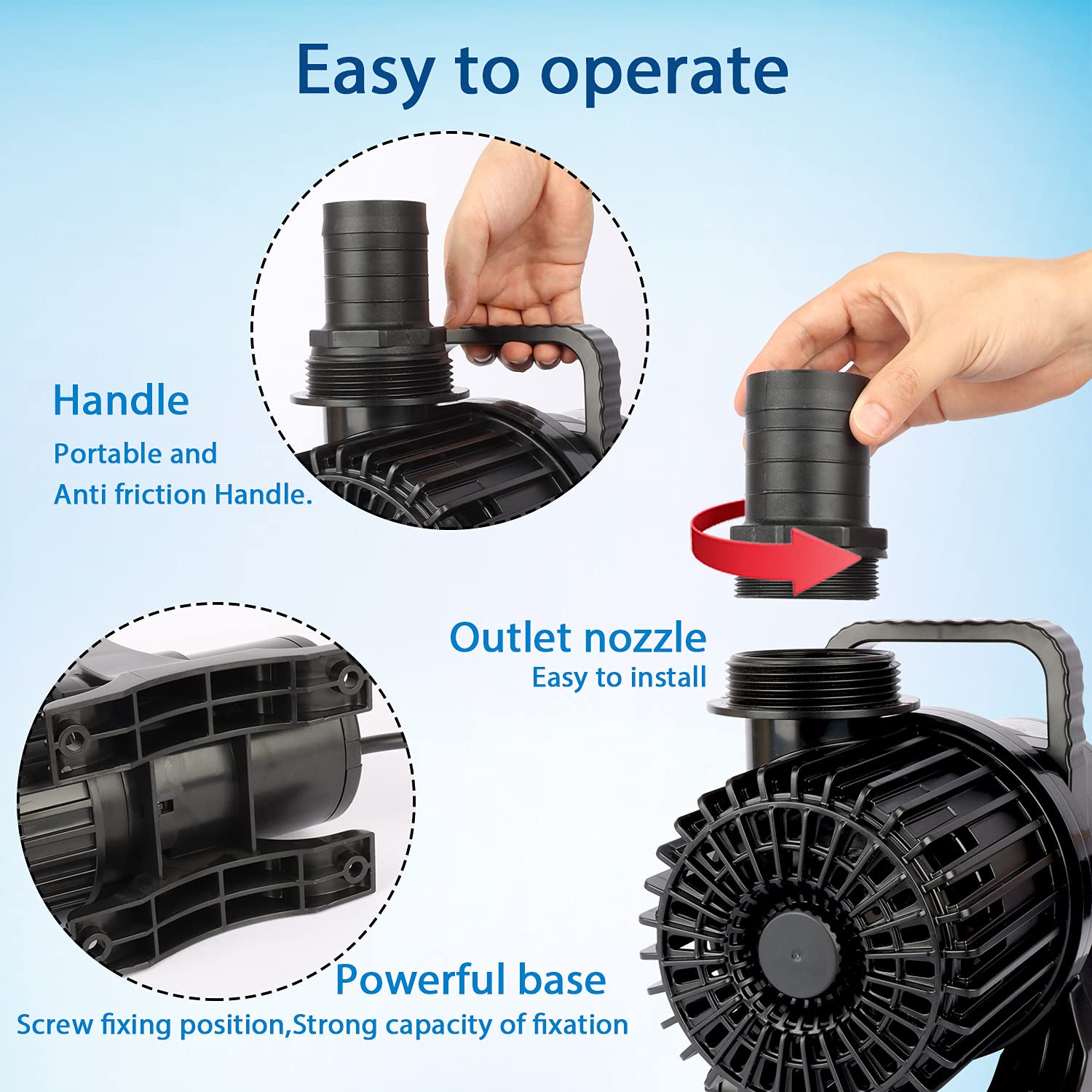Waterrebirth (9800Gph-620W,Ul Listed) High Flow Submersible Water Pump - Pond Pump - Submersible Pump - Water Fountain Pump - Aq