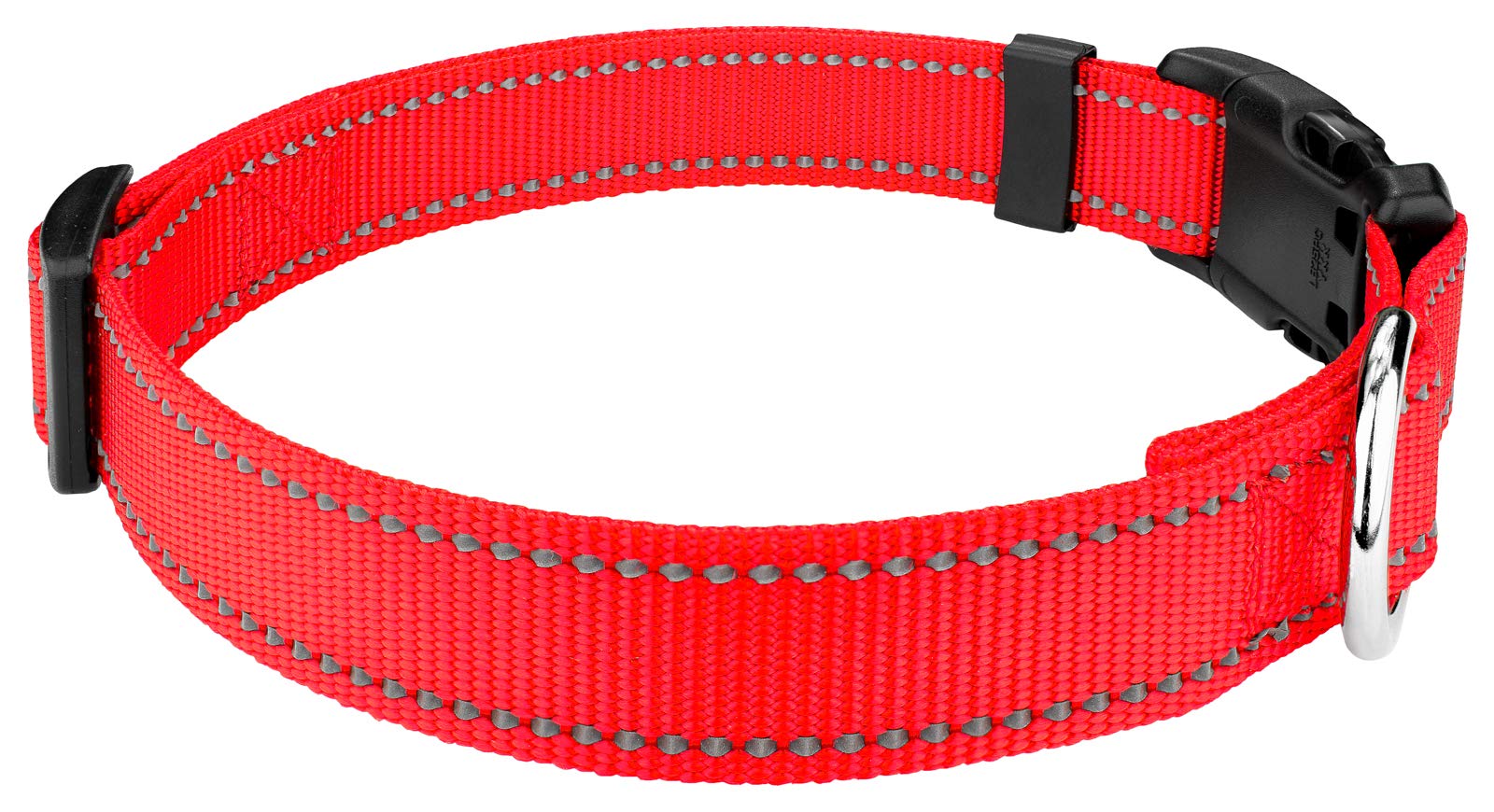 Country Brook Petz - 3/4 Inch Deluxe Blaze Orange Reflective Nylon Dog Collar - Medium