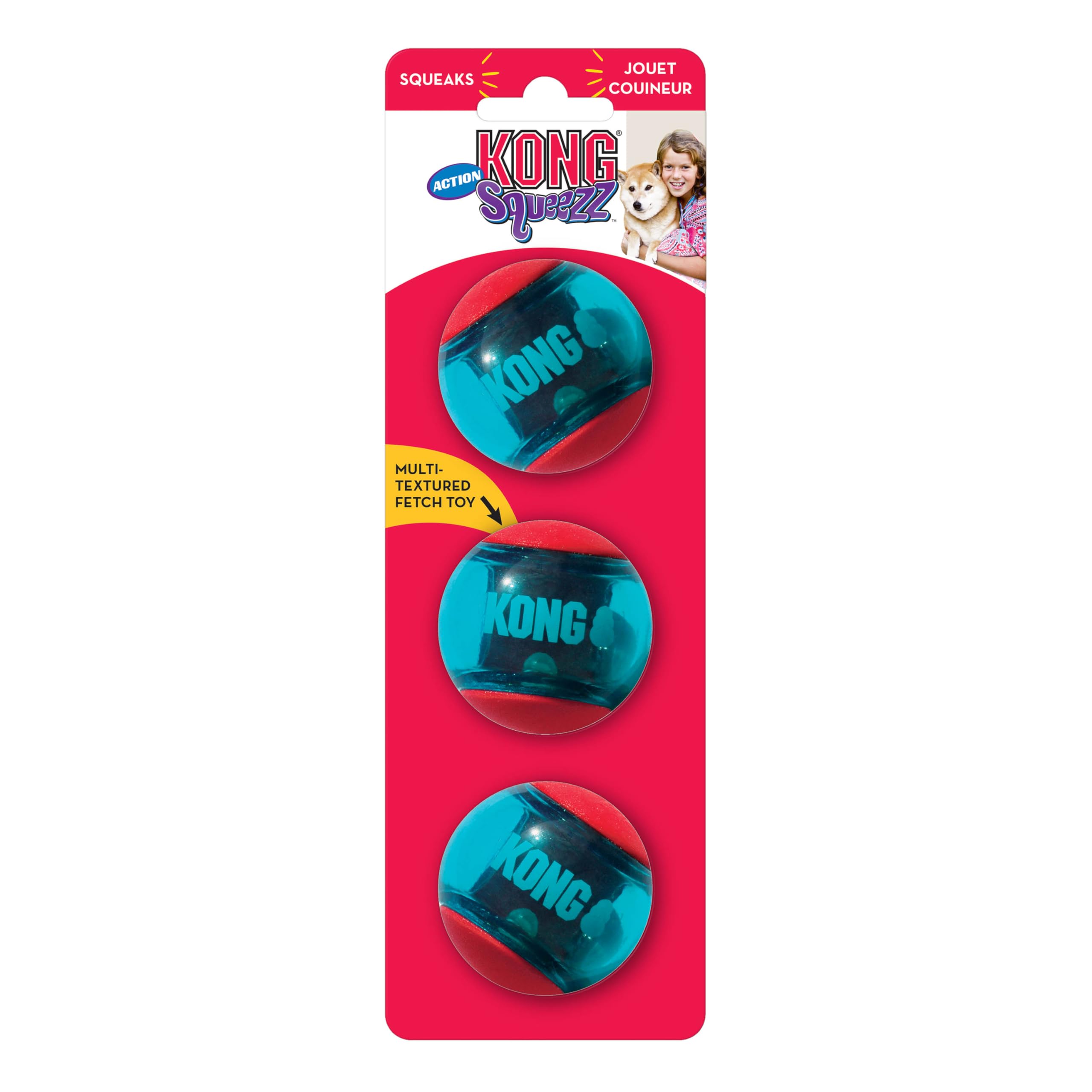 KONG Squeezz Action Toy, Red Small