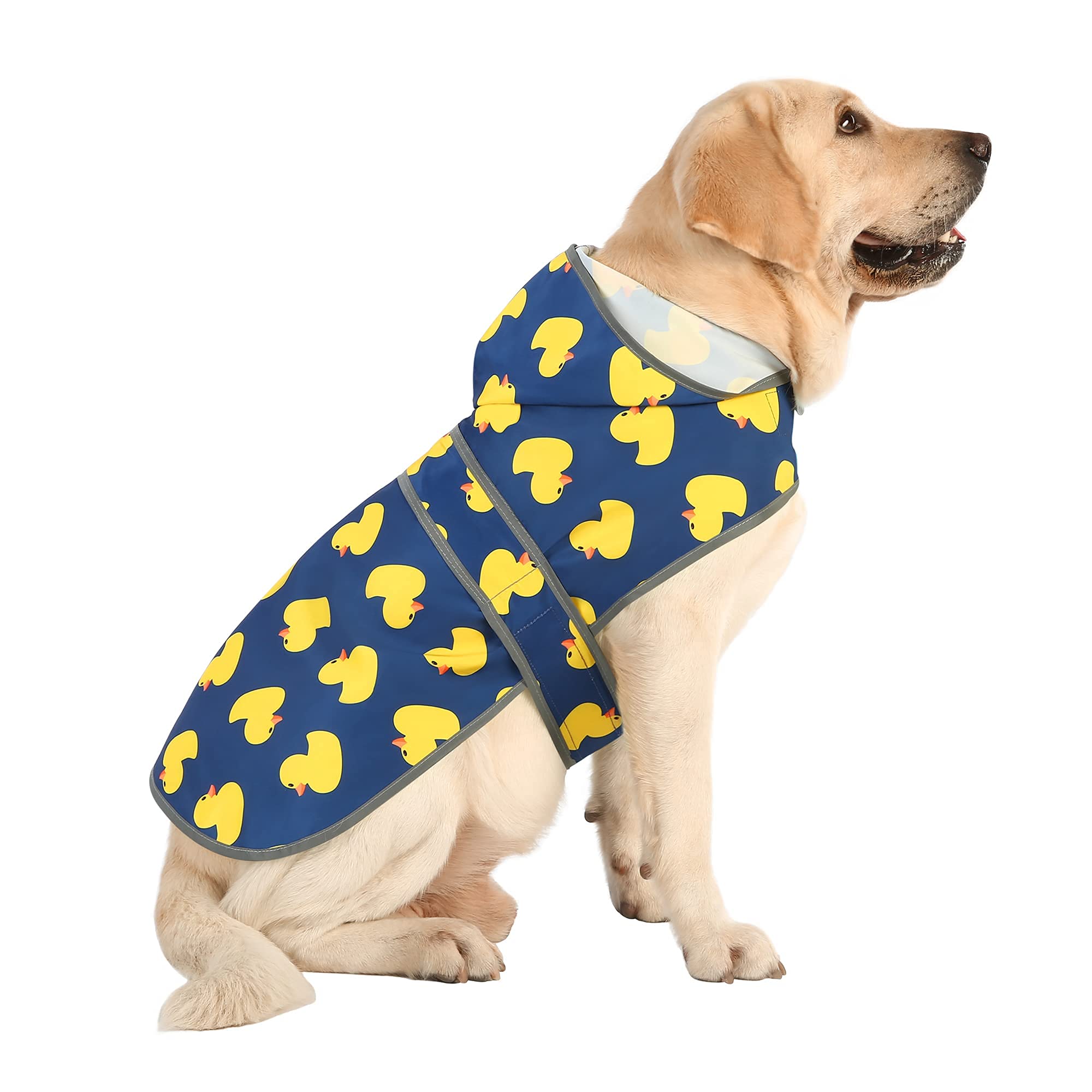 Dog Raincoat With Hood And Leash Hole, Adjustable Belly Strap, Reflective Strips, Lightweight Slicker Poncho Rain Jacket Coat For Small Medium Large Dogs And Puppies