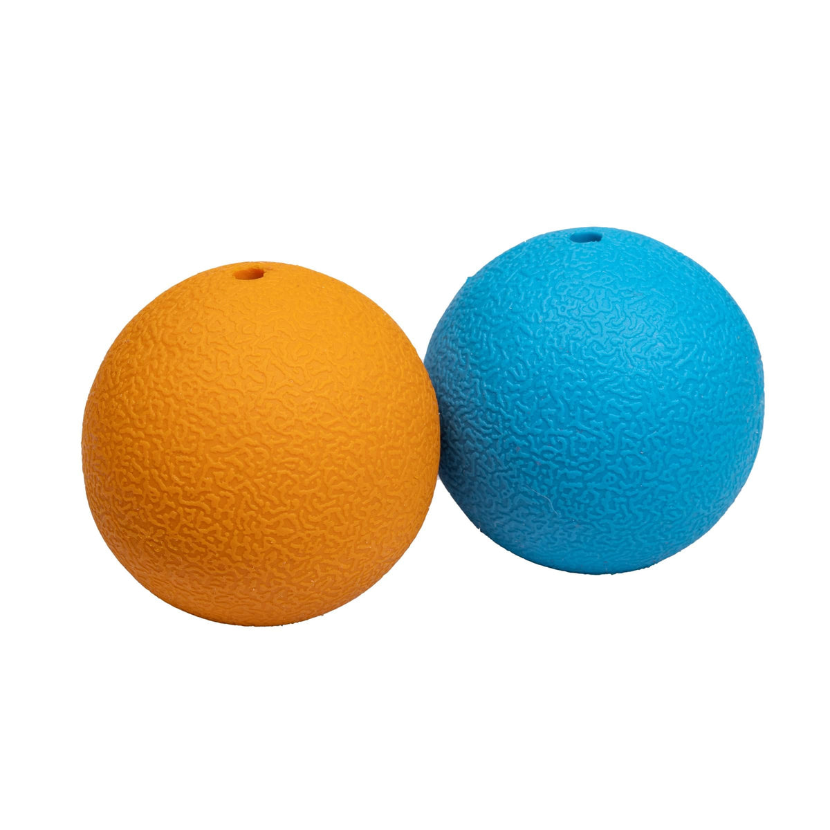 Amazon Basics Squeaker Toy Dog Balls, 3-Inch, 2-Pack, Blue, Orange