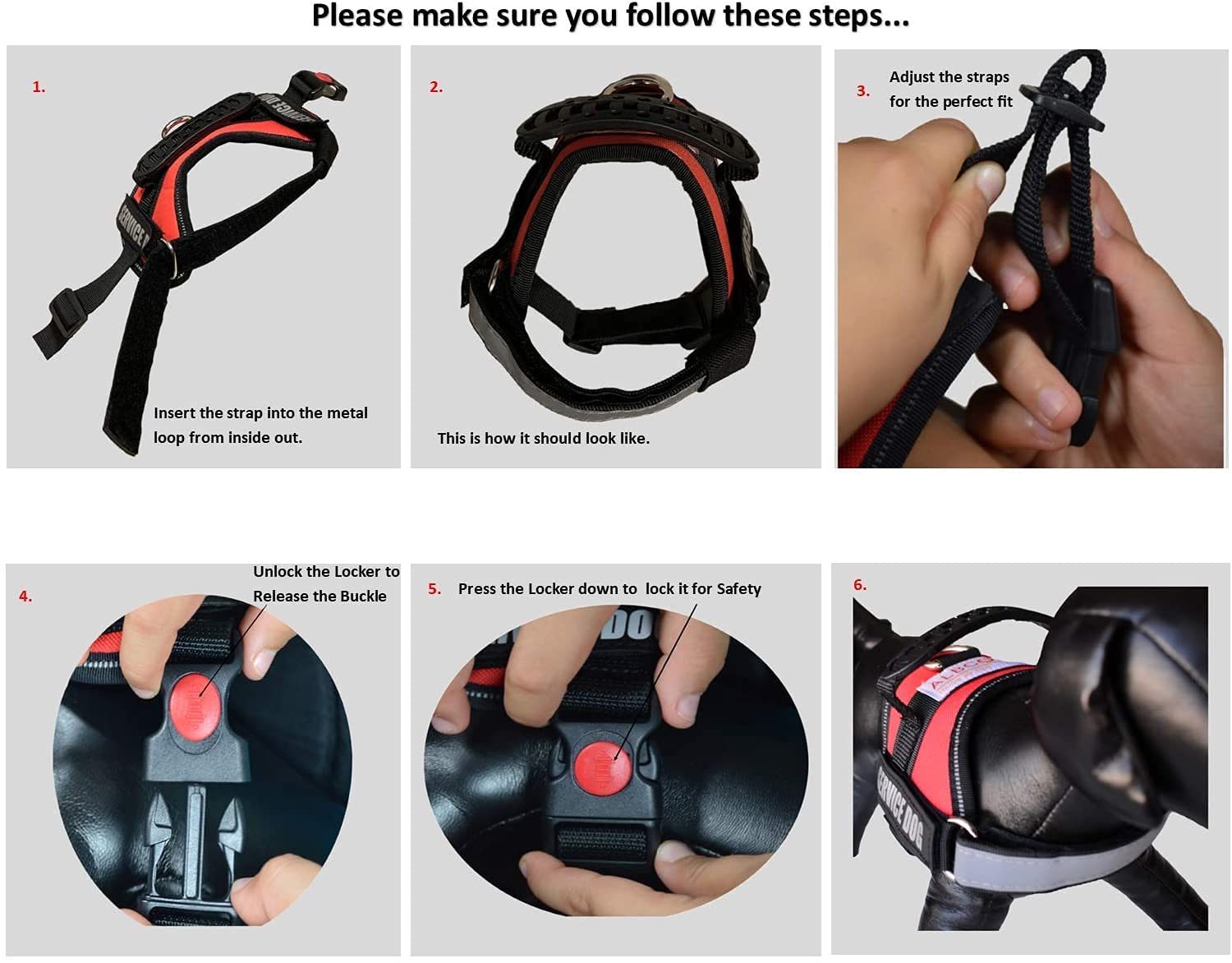 Albcorp Service Dog Vest Harness - Reflective - Woven Nylon, Adjustable Service Animal Jacket, With 2 Hook And Loop Removable Patches, Small, Red Camo