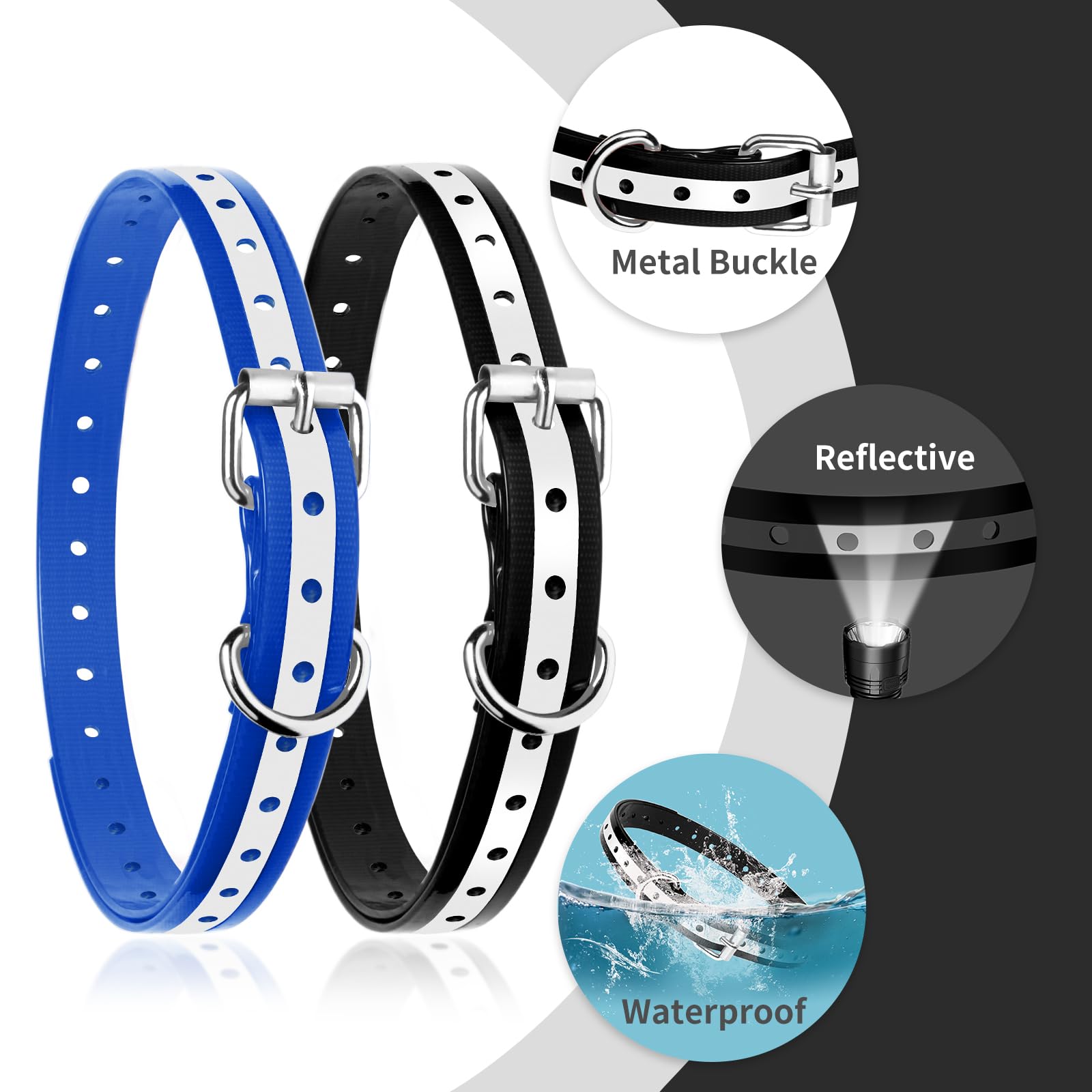 Paipaitek Shock Collar Replacement Strap For Most Of Training Collar, 3/4 Inch Dog Collar Replacement For Wireless Fence And Bar