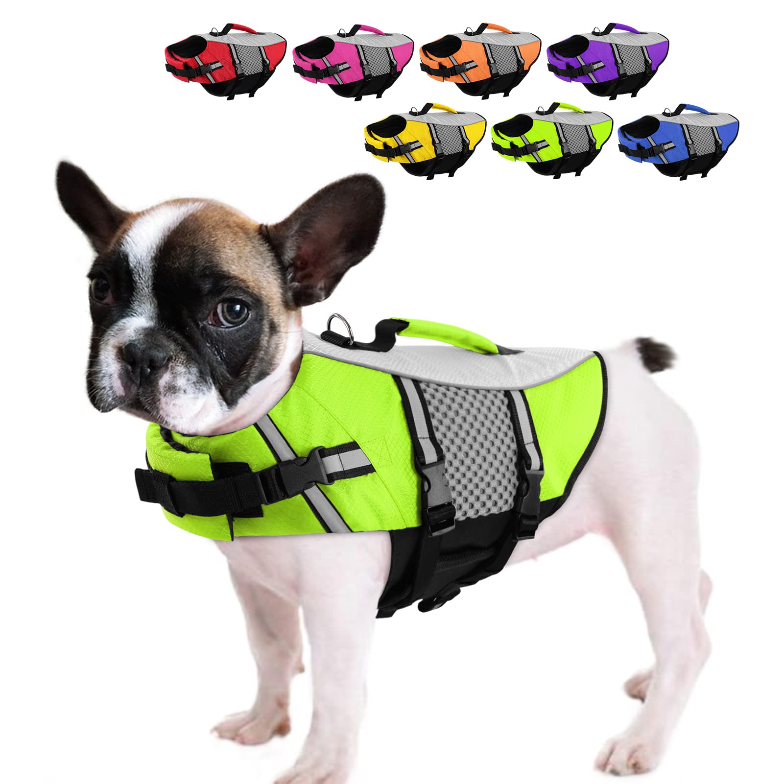 Queenmore Dog Life Jacket Small Float Vests For Swimming Boating Kayaking Mediumn Puppy Dogs Cats Neoprene Life Preserver Pet Wa