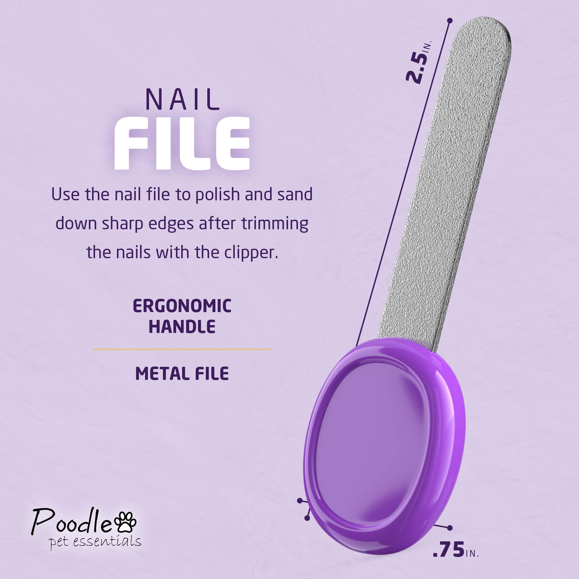 Poodlie Pet Nail Clippers - 2 Pc Nail Trimmers For Dogs & Cats - Professional Grooming Clippers - Dog Grooming Kit