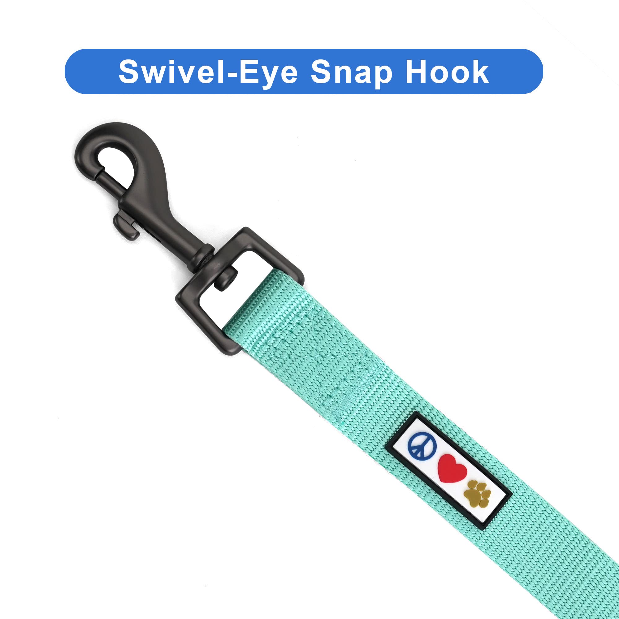 Pawtitas Dog Lead for Small Dogs Comfortable Handle Training Dog Lead 1.8m Long Dog Lead Puppy Lead - Solid Teal Dog Lead for Sm
