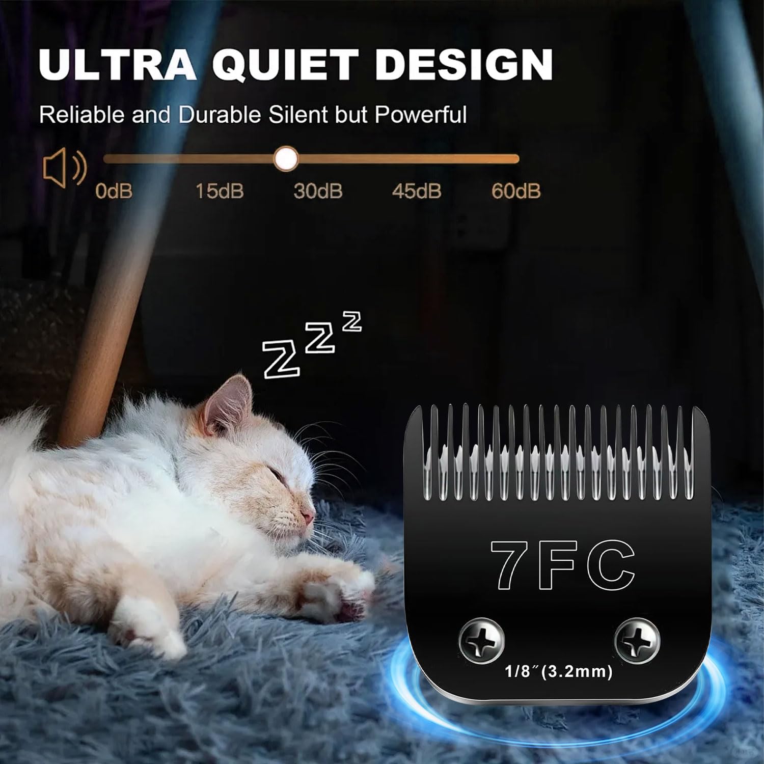 7Fc Blades Dog Grooming Blades Compatible With Andis Dog Clippers Blades,Dog Clipper Blades Compatible With Oster A5,Wahl Km10 D