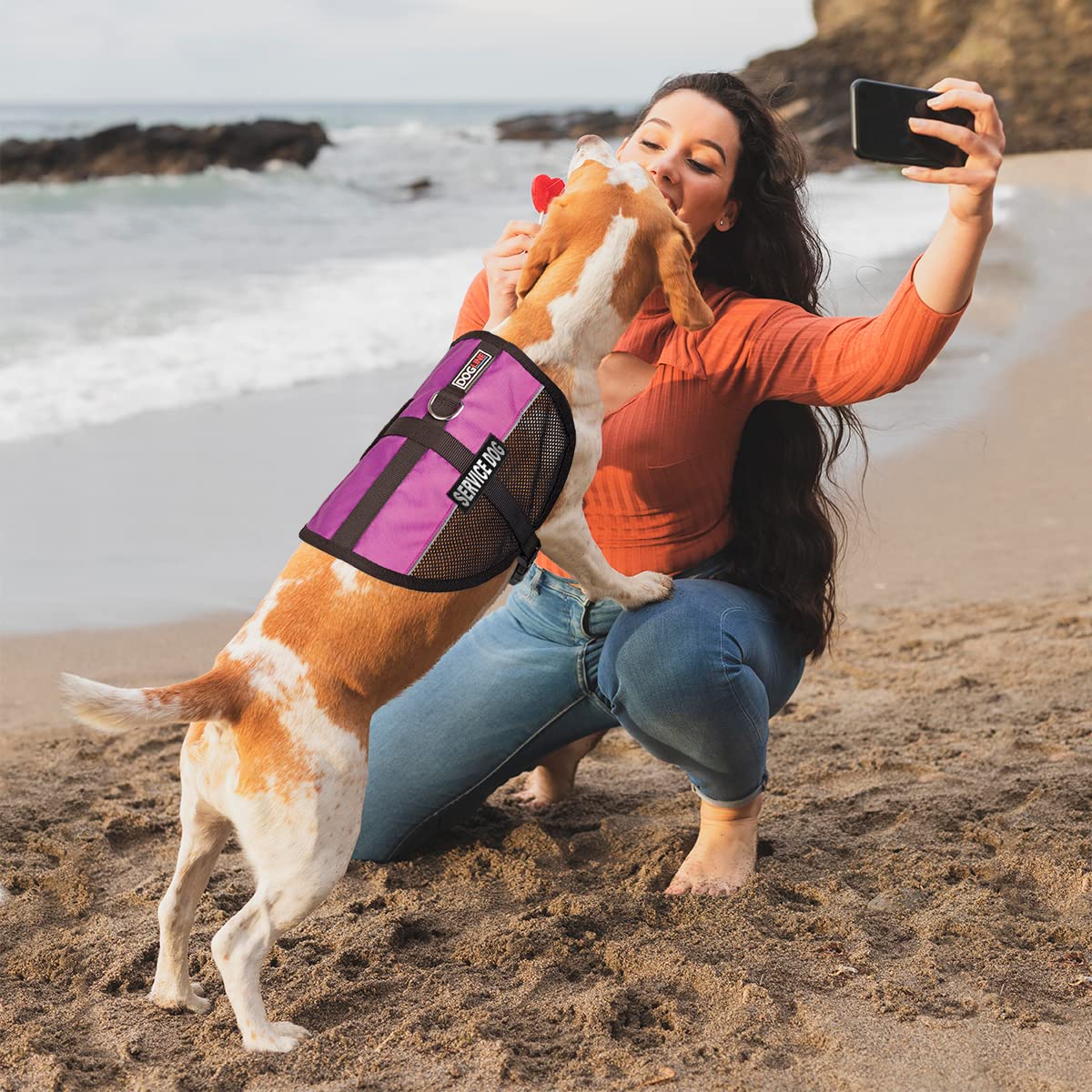 Dogline Service Dog Vest, 13 By 16-Inch, Pink