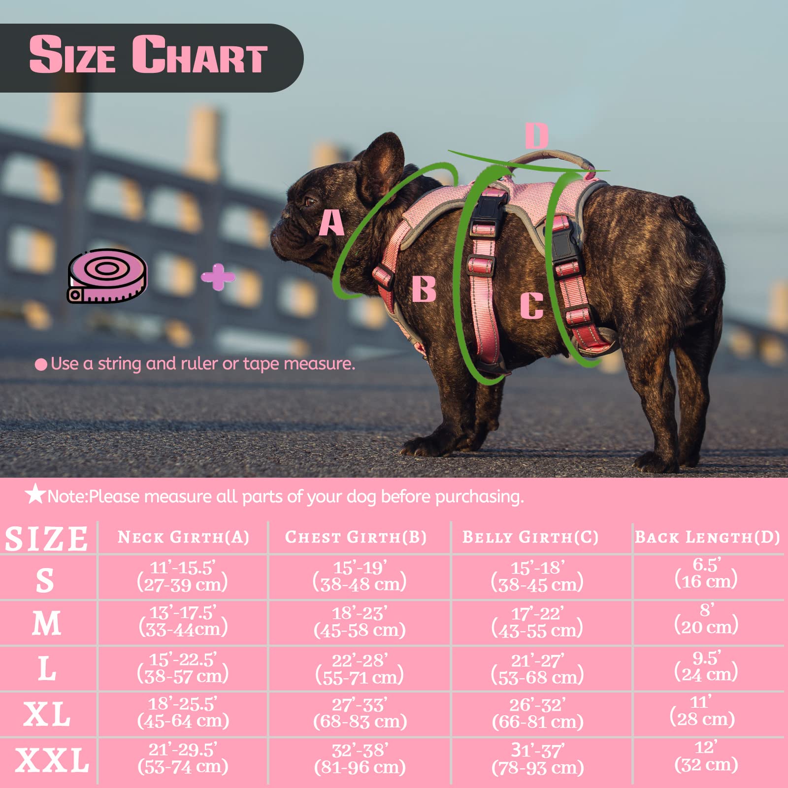 Escape Proof Dog Harness, Escape Artist Harness, Fully Reflective Harness With Padded Handle, Breathable,Durable, Adjustable Vest For Small Dogs Walking, Training, And Running Gear Pink (Small)