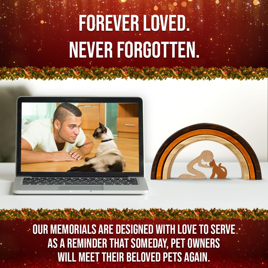 Capti Rainbow Bridge Dog Memorial Gifts, Cat Memorial Gifts - I'Ll Meet You At The Rainbow Bridge - Pet Loss Gifts, Bereavement,