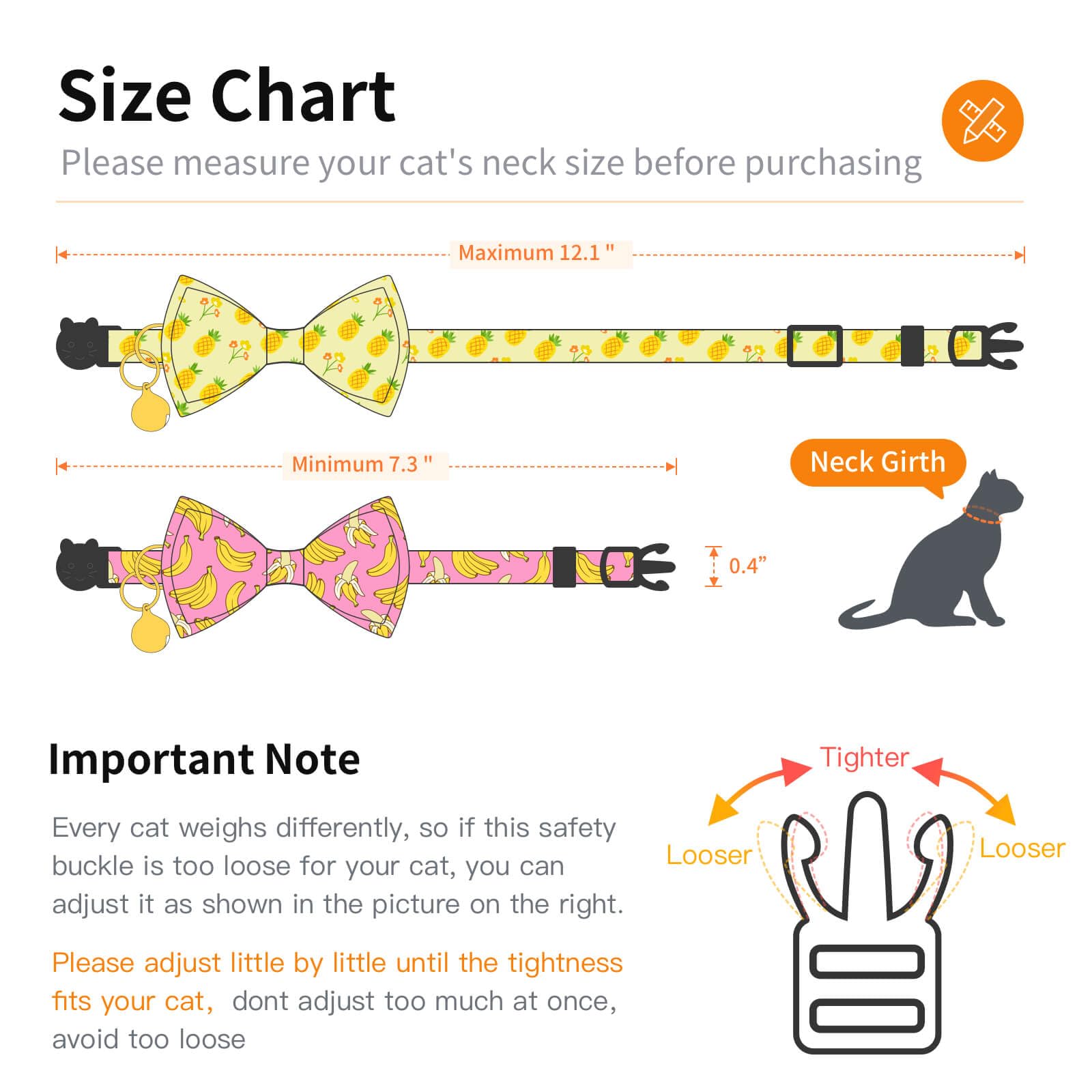 Gelwoo 2 Pack Cotton Cat Collar With Bow Tie And Bell For Male Female Cats,Soft Fancy Breakaway Kitty Kitten Collar With Peach A