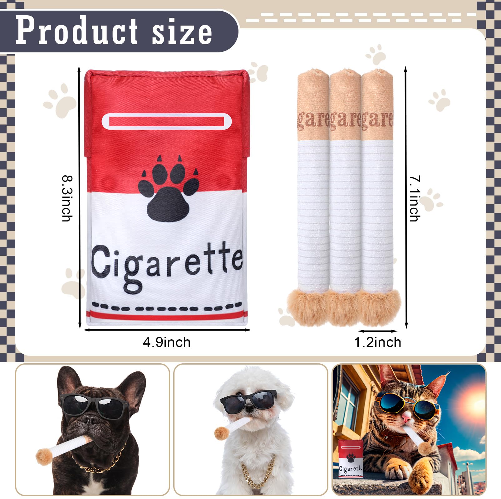 Suilung Squeaky Chew Dog Toy Funny Interactive With Box, Engaging Puppies Toys Puff Giggle Stick Stuffed Cute Design For Small M