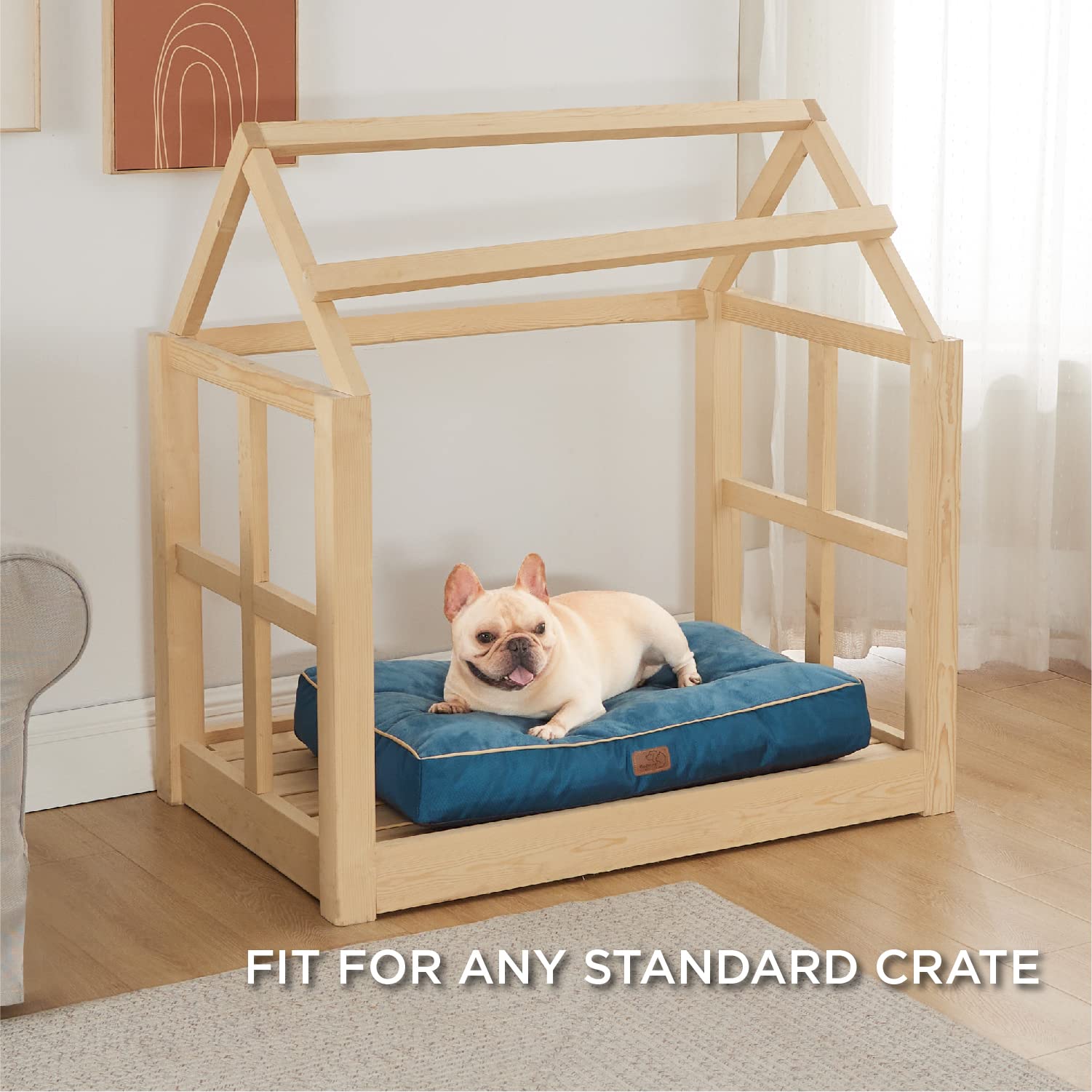 Bedsure Waterproof Dog Bed For Medium Dogs - 4 Inch Thicken Up To 45Lbs Pet Mat Pillows With Removable Washable Cover, Blue