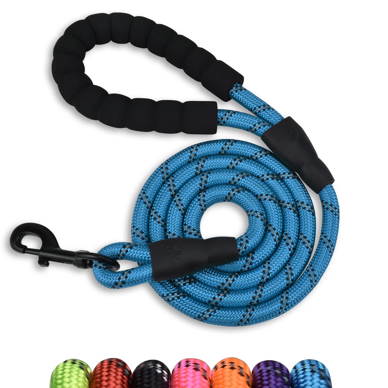Panykoo 5 Ft Strong Pet Dog Leash With Highly Reflective Threads,360-Degree No Tangles And Comfortable Padded Handle,Suitable For Small,Medium And Large Dogs