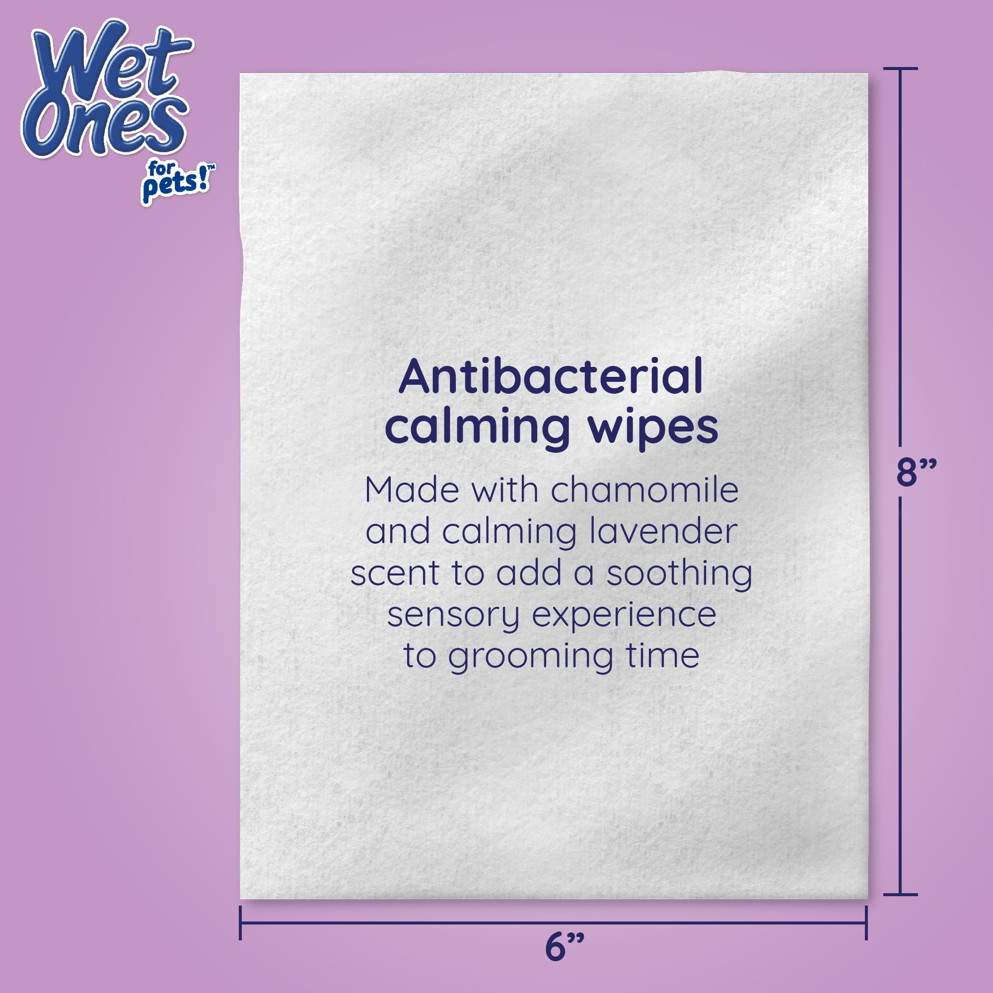 Wet Ones For Pets Antibacterial Calming Wipes With Chamomile, 30Ct, Calming Lavender Scent | Dog Cleaning Wipes, Durable Disposa