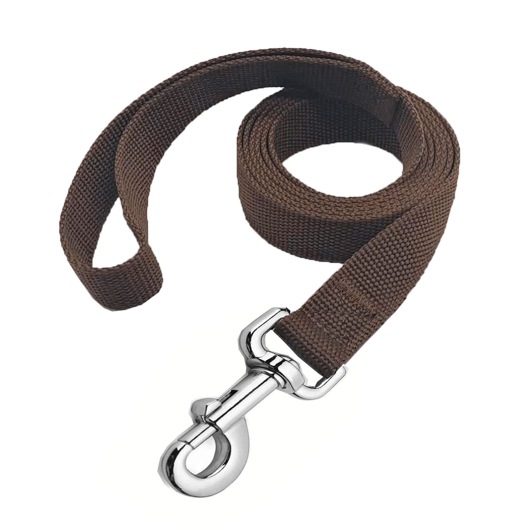 Strong Nylon Dog Leash, 4Ft/ 5 Ft/ 6Ft Dog Leashes For Medium Large Dogs (4Ft, Brown)