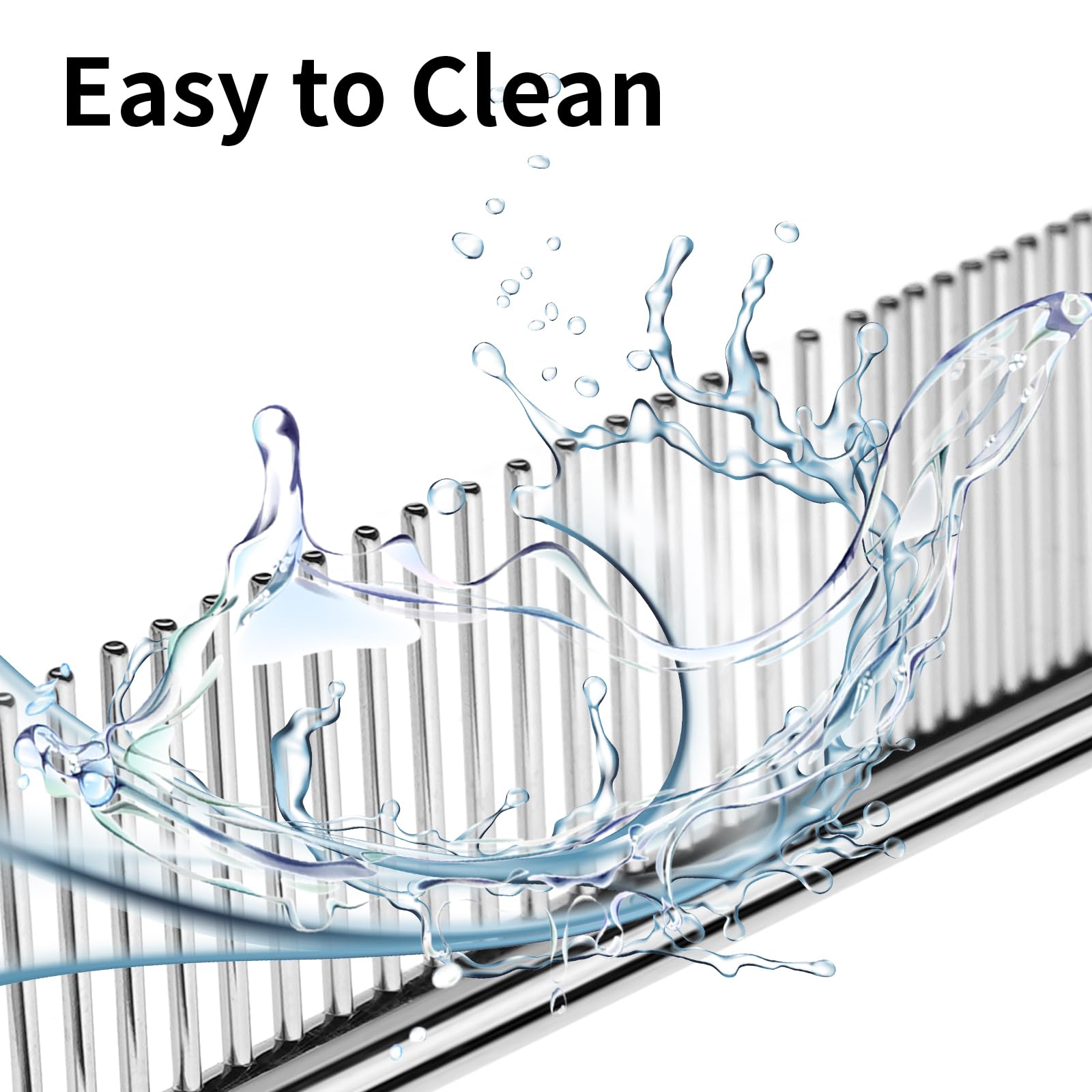 Flezoo 2Pcs Dog And Cat Brush, Stainless Steel Pets Grooming Comb Kit, Detangler Deshedding Brush, Metal Knots Hair Remover 6.4'