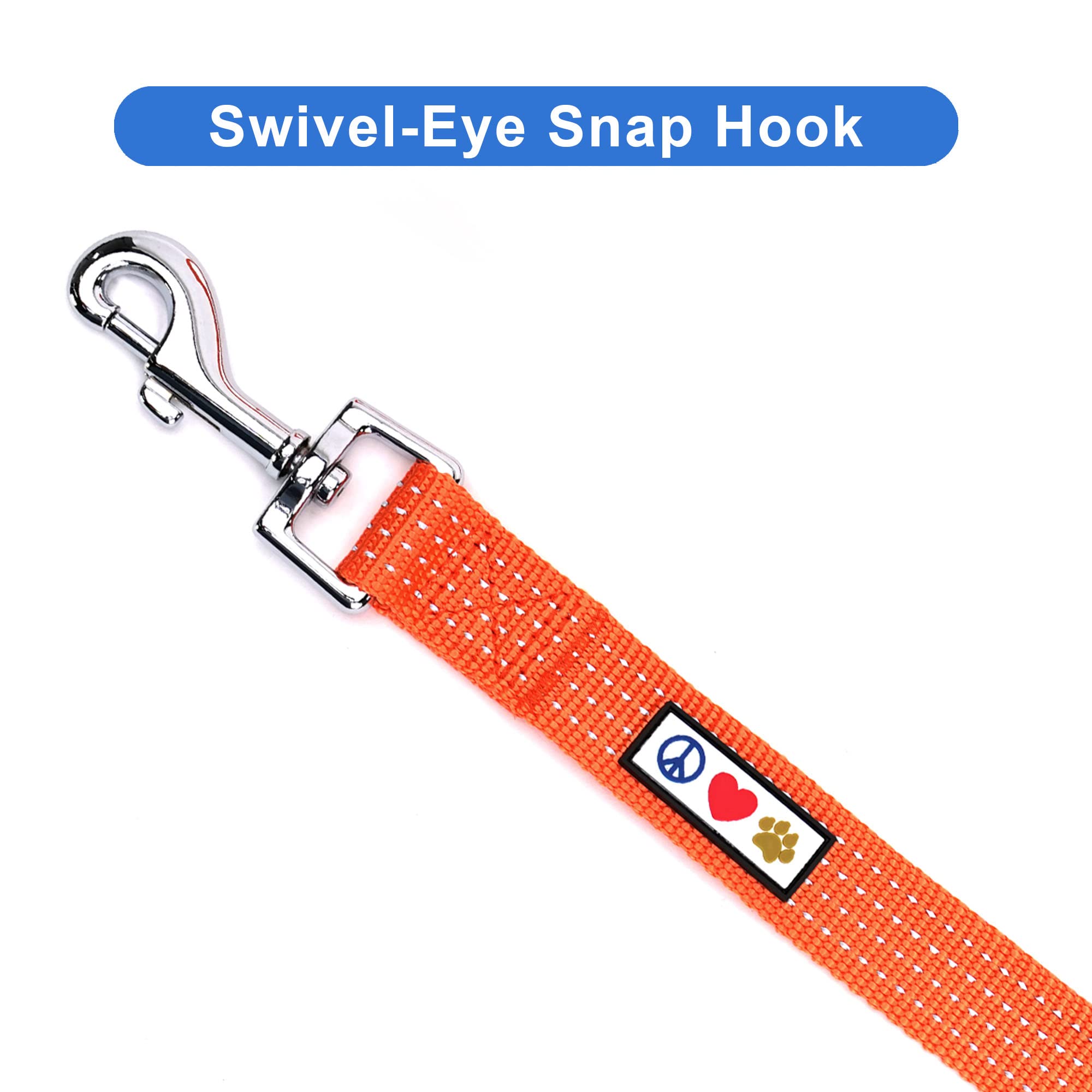 Pawtitas 6 Ft Dog Leash - Reflective Orange Puppy Leash With Comfortable Handle And Heavy Duty Training