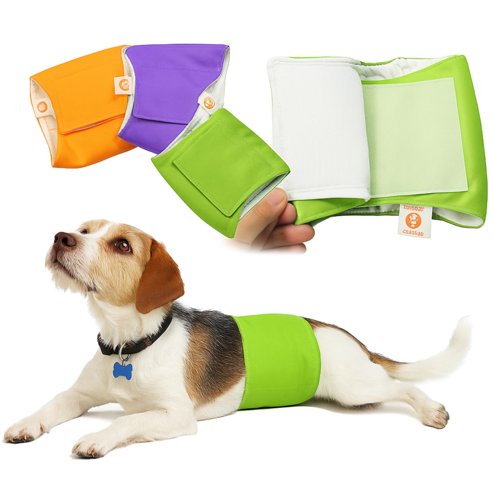 PETTING IS CARING Male Dog Wraps Washable & Reusable Belly Band Diapers Materials Durable Machine Washable Doggie Pee Puppy Pads
