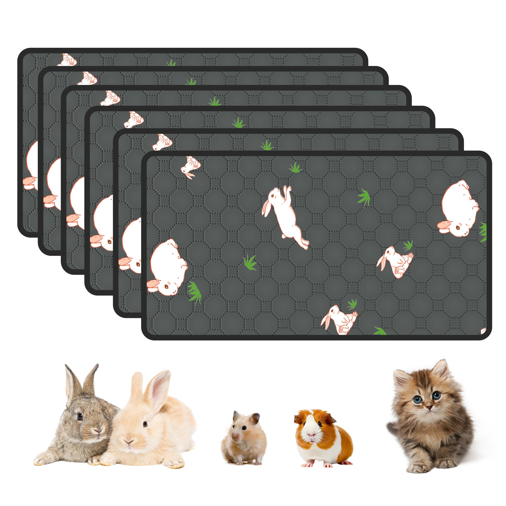 Modeslab 2-Pack Guinea Pig Cage Liner, 16In X 30In Fast Absorption Washable Bedding Pee Pads For Dogs Puppy Rabbit Small Animal 