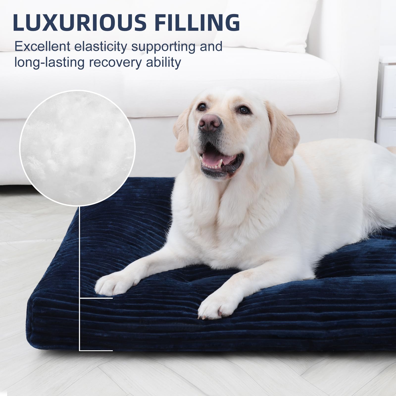 Dog Crate Bed Washable Dog Beds For Extra Large Dogs Deluxe Thick Flannel Fluffy Comfy Kennel Pad Anti-Slip & Anti-Scratch Pet S