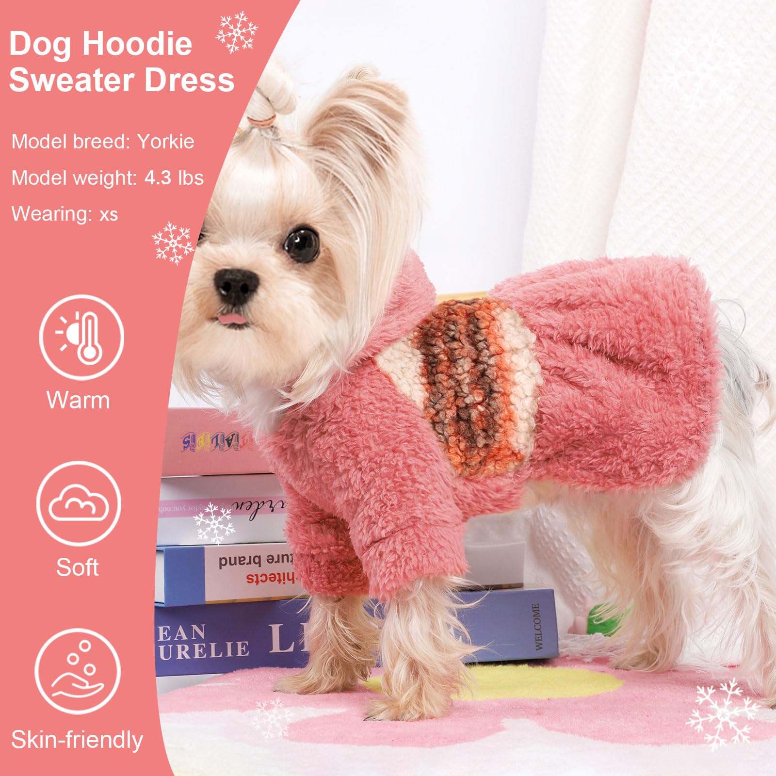 Dog Sweater Hoodie Valentine'S Day Clothes For Small Dogs Boy Girl Pet Cold Weather Coats Fall Sweatshirt For Chihuahua Yorkie C