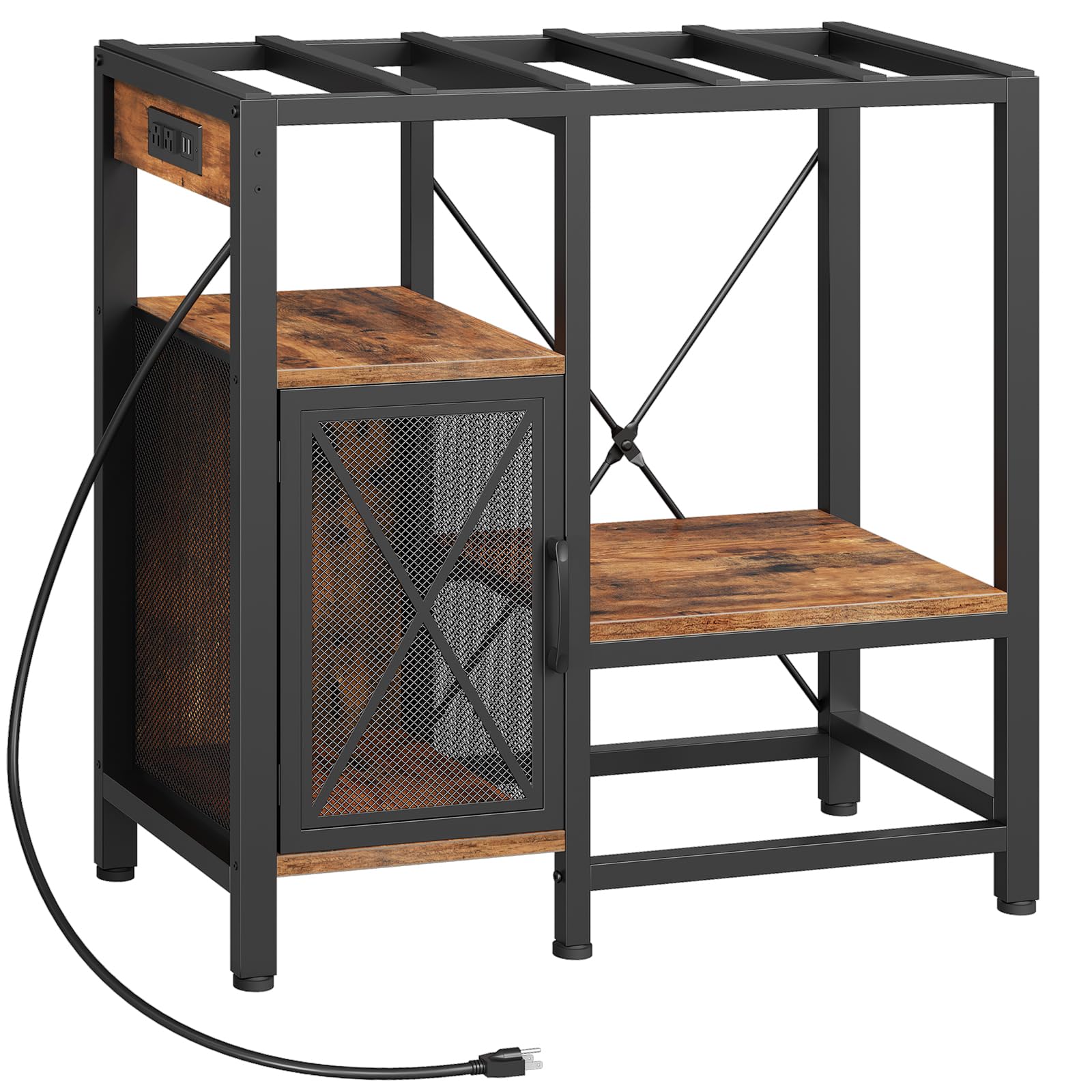 MAHANCRIS 20-37 Gallon Fish Tank Stand, Aquarium Stand with Power Outlet and Storage Cabinet, Heavy Duty Tank Stand Suitable for