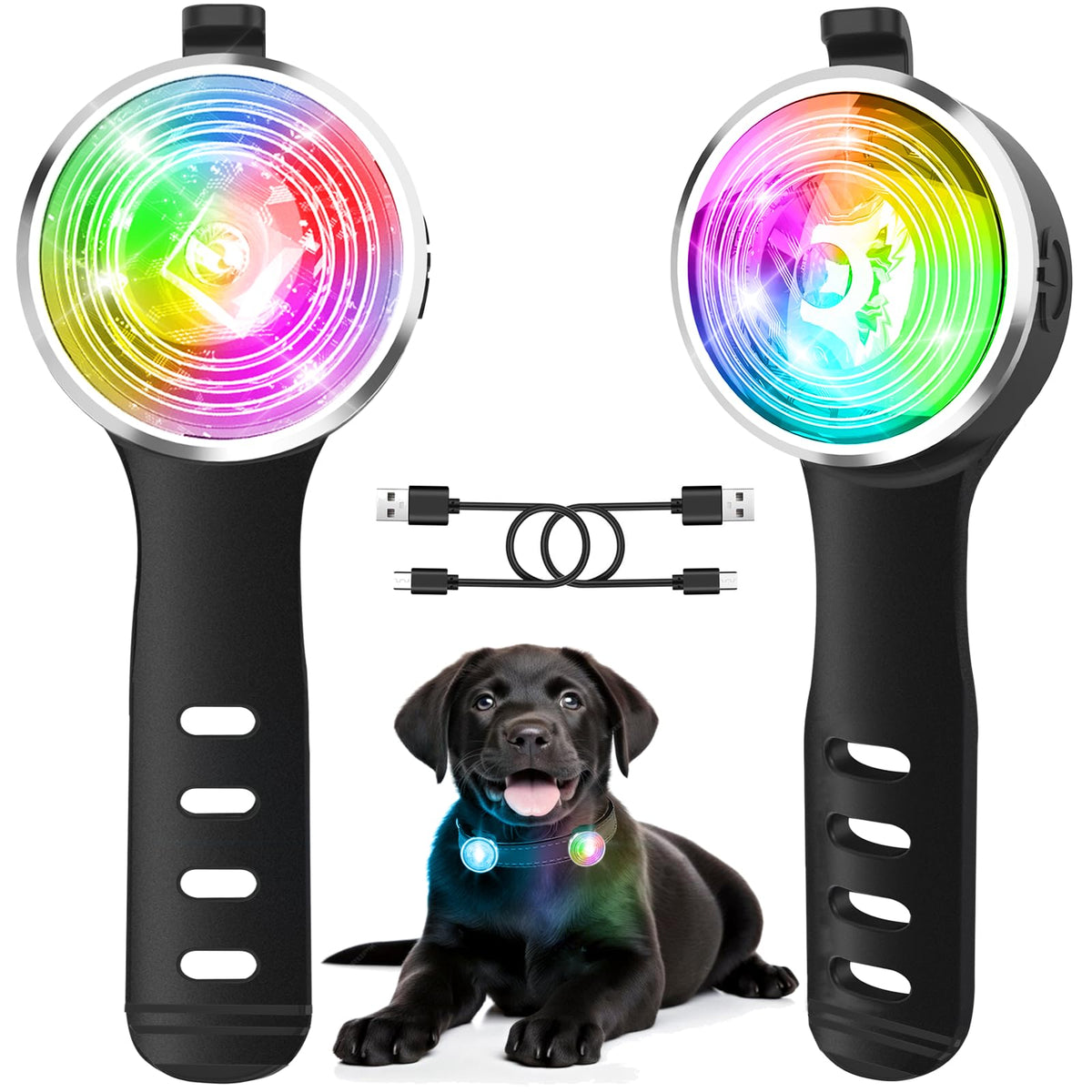 Tubasion 3-Pack Dog Lights For Night Walking, Upgraded 8 Modes Rechargeable Dog Collar Lights For Nighttime Clip On, Ip66 Waterp