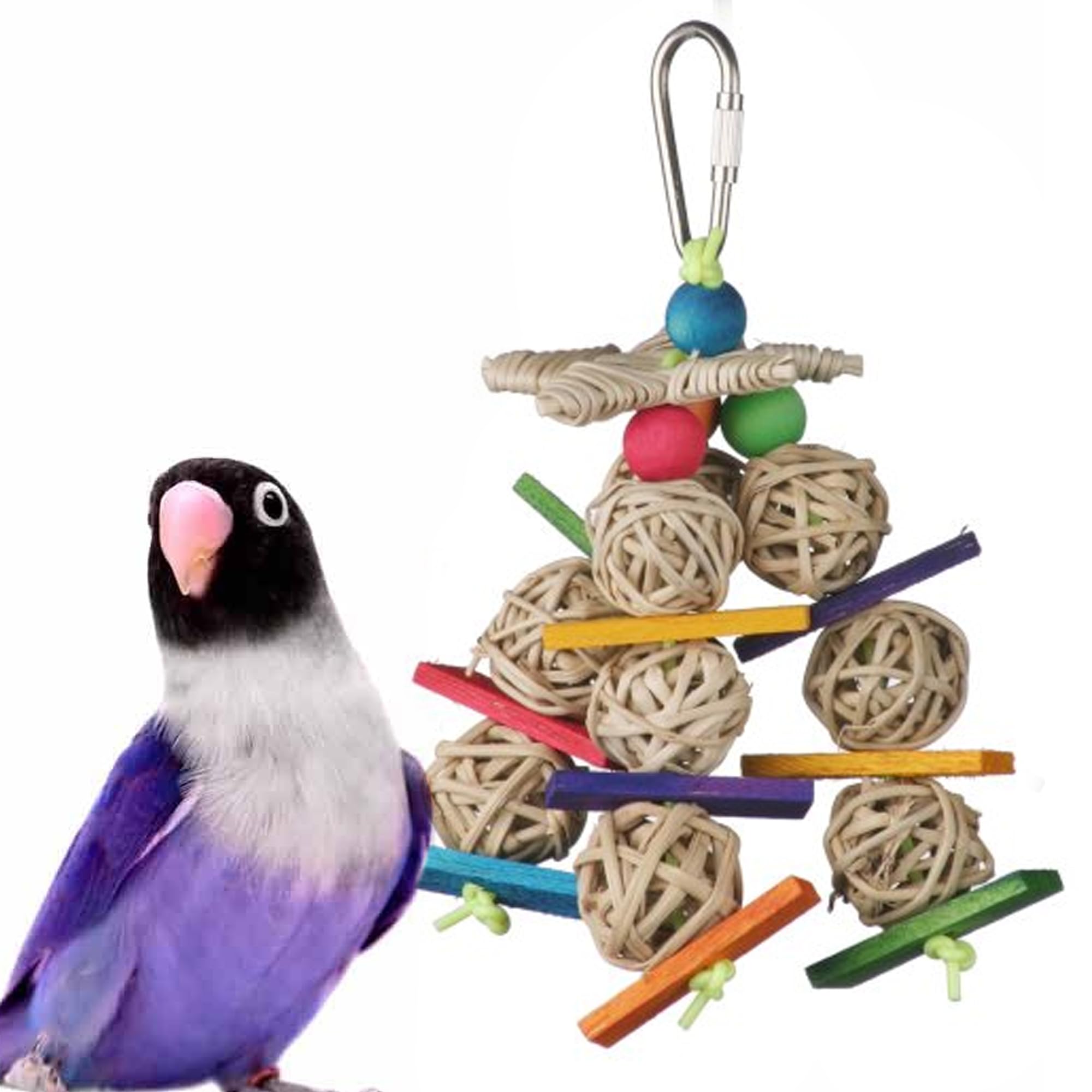 Super Bird Creations Mini Starburst Bird Toy - Colorful Bird Toy For Parrots, Cockatiels, Conures & Parakeets, Cockatiel Toy, Budgie Toys, Bird Toys, Bird Entertainment, Small Bird Size, 5.5' X 2.5'