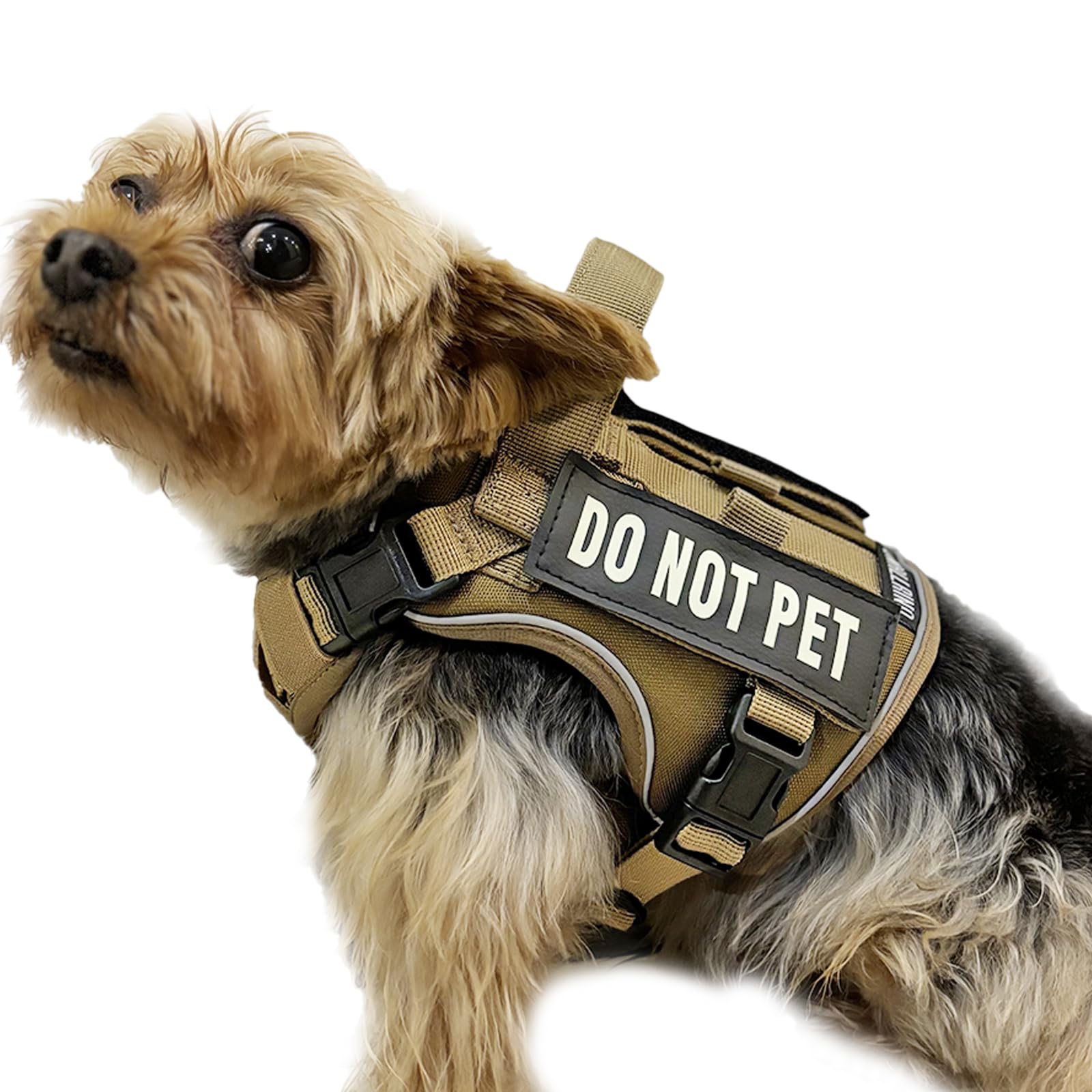Dnallrino Tactical Dog And Cat Harness For Xxs, Xs And Small Puppy, Air Pet Vest No Pull With Reflective Do Not Pet Patches, Bre