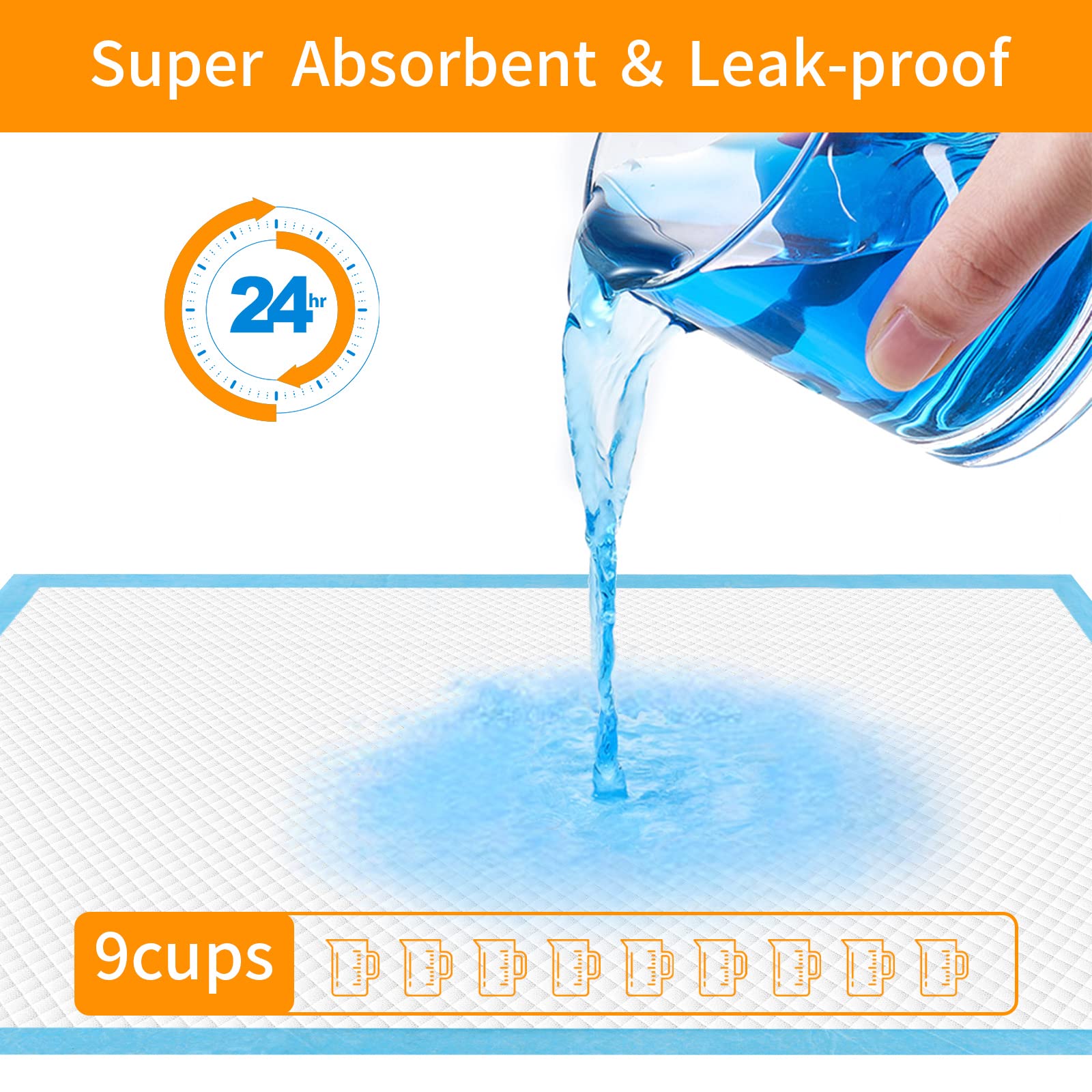 Bolux Dog And Puppy Training Pads, 13??18? Disposable Dog Pee Pads, 100/Counts Ultra Absorbent & Leak-Proof Pet Underpads, Dry Q