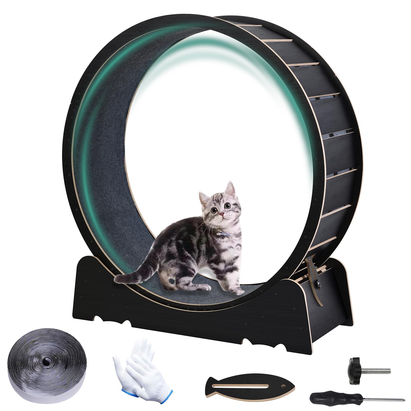 Large Cat Exercise Wheel 40 Inch Treadmill Exerciser for Indoor Cats Love Kitty Running Toy Walking Training for Fitness Weight 