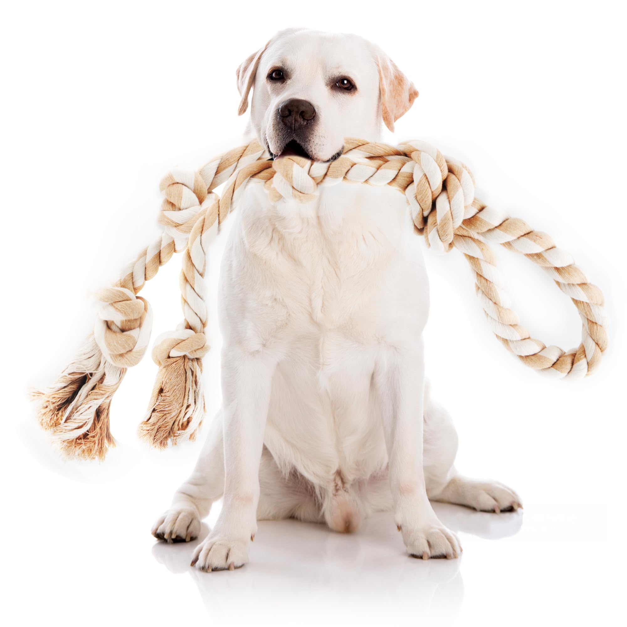 PetiFine Dog Rope Toys for Aggressive Chewers, Large Dog Toys for Tug of War, Tough Indestructible Natural Cotton Rope Toy,29'' 