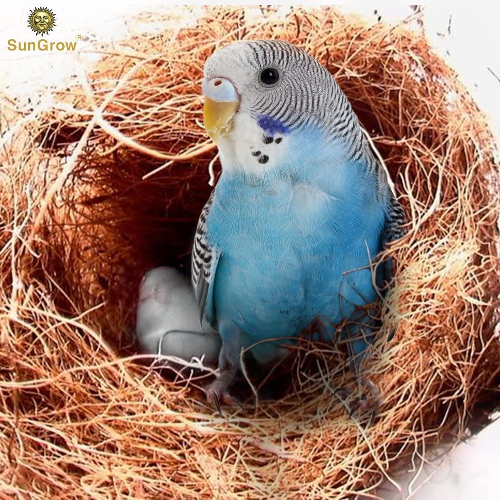 Sungrow Finch Coconut Fiber, Loose Bedding Substrate For Birds Nest Cages, Nesting Material For Budgie Hummingbird Canary Parakeet, 1.5 Oz