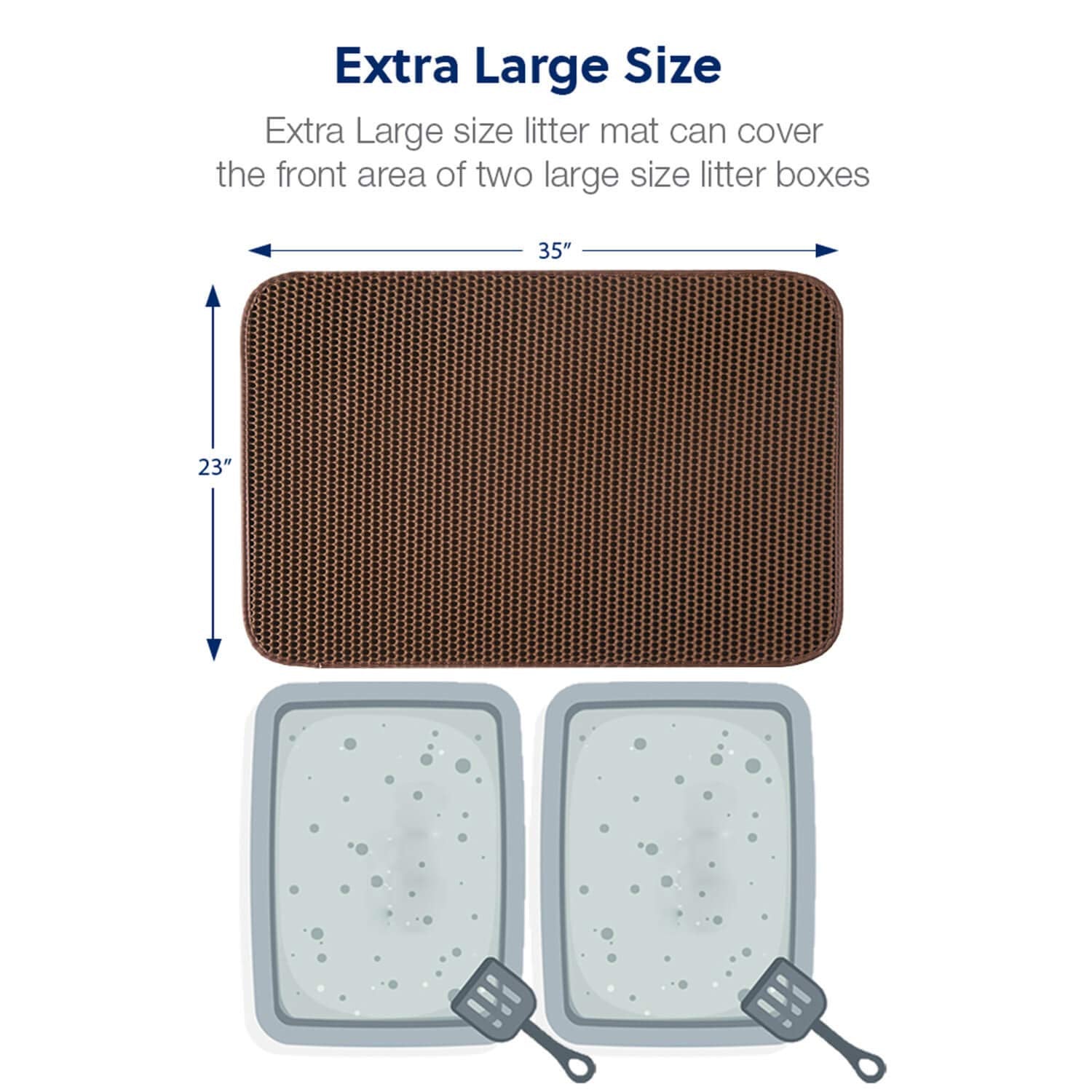 WePet Cat Litter Mat, Kitty Litter Trapping Mat, Honeycomb Double Layer Mats, No Phthalate, Urine Waterproof, Easy Clean, Scatte