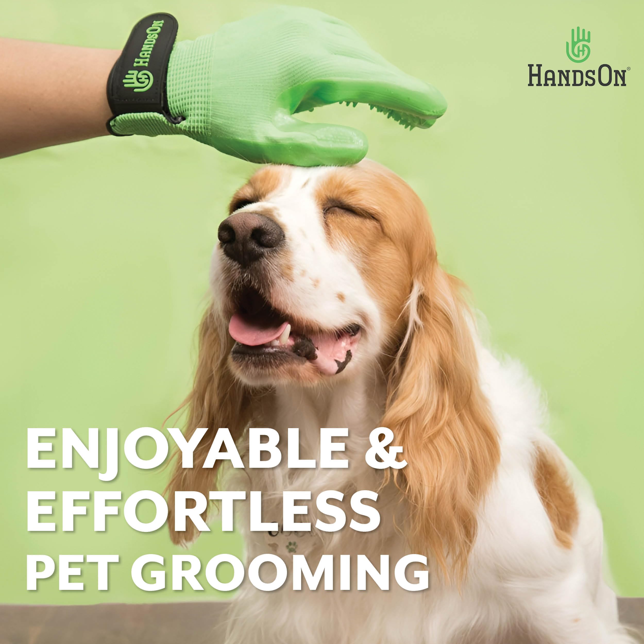 H Handson Pet Grooming Gloves - Patented #1 Ranked, Award Winning Shedding, Bathing, & Hair Remover Gloves - Gentle Brush For Cats, Dogs, And Horses (Black, Junior)