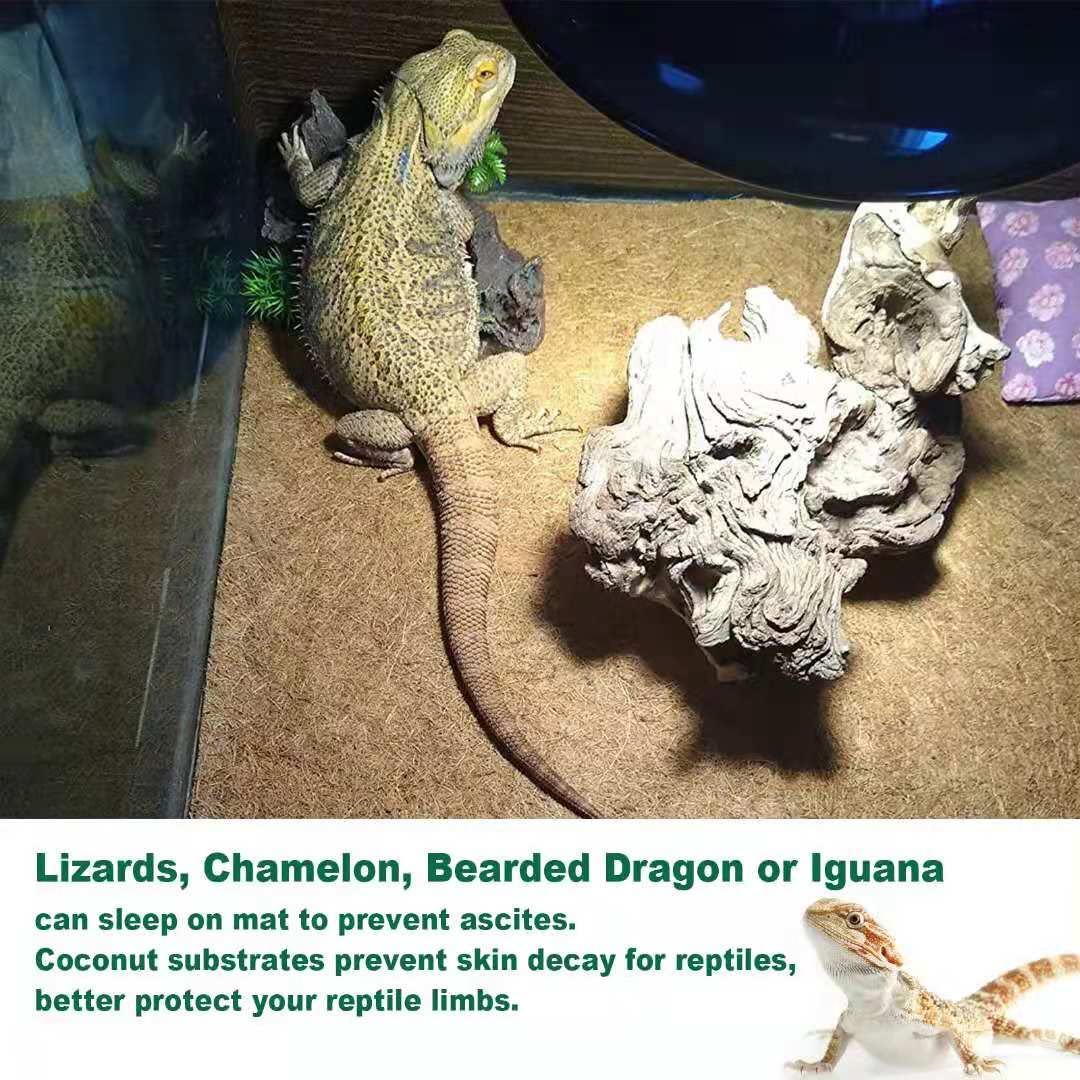 Sisipai Life Reptile Carpet Coconut Fiber, 36' X 18' Reptile Terrarium Substrate Liner, Tortoise Bedding Carpet Mat Supplies For Pet Lizard, Chameleon, Bearded Dragon, Leopard Gecko, Iguana