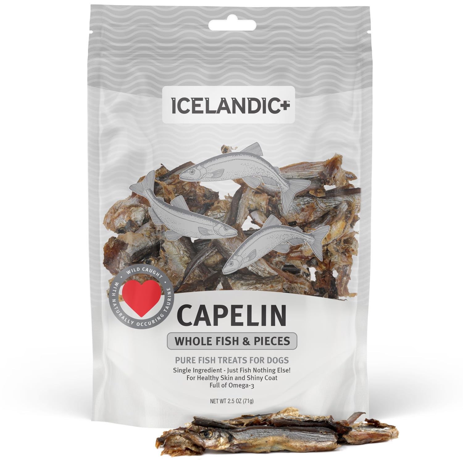 Icelandic+ Plus Capelin Whole Fish & Pieces Dog Treat 2.5-oz Bag