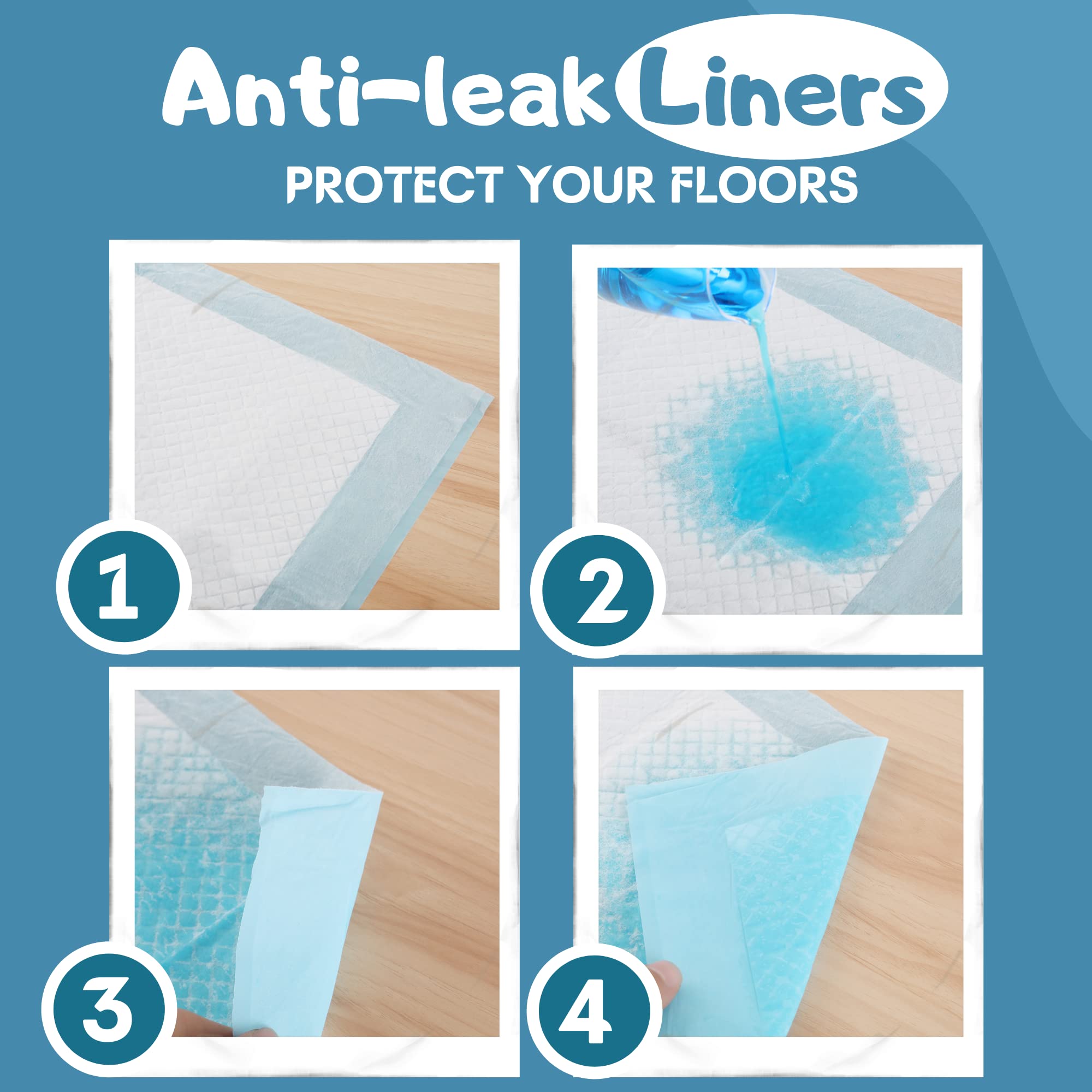 CALPALMY (50-Pack) Pet Training Pee Pads Extra Large 24''x36'', Ultra Absorbent Pee Pads for Dog and Puppy, Leak-Proof Moisture