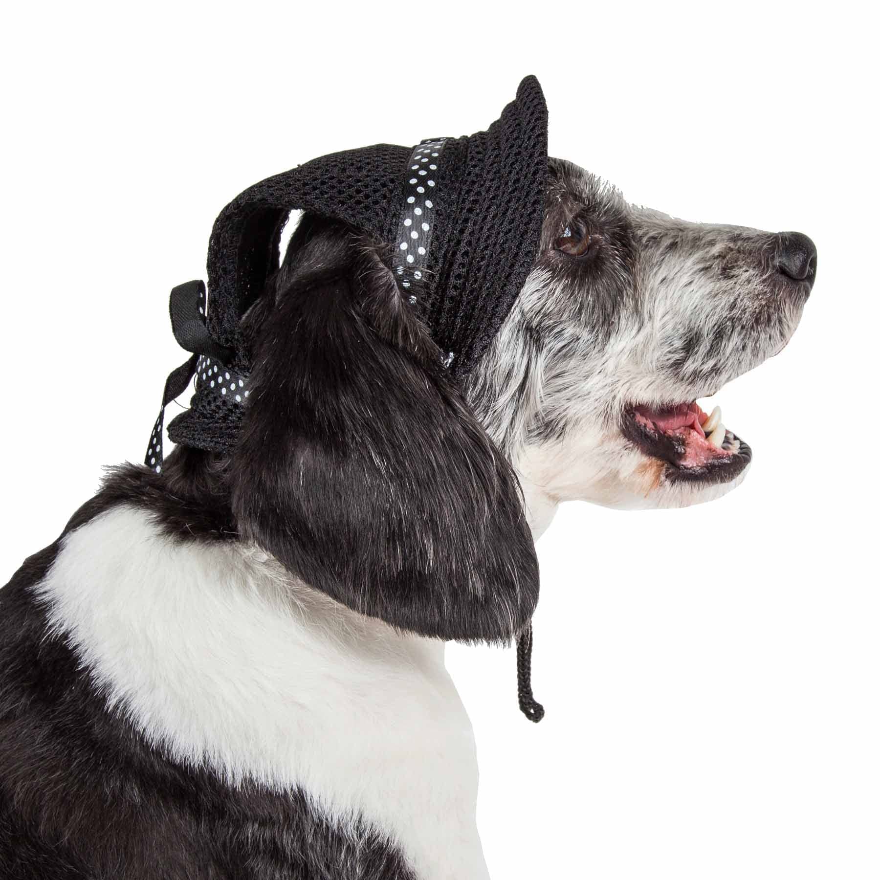 Pet Life  Sea Spot Sun Mesh Dog Hat With Uv Coverage Protection  Brimmed Pet Hats For Dogs Provides More Shade Than A Dog Ban