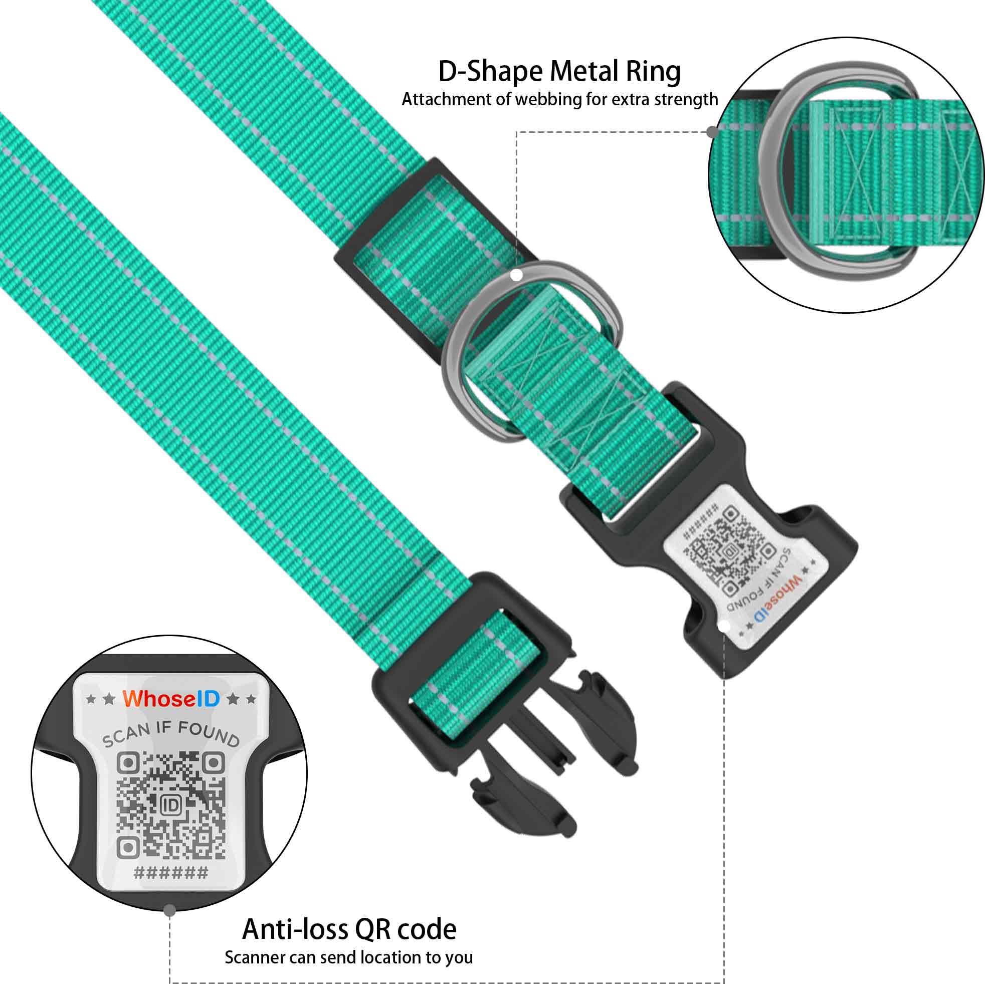 Dog Collar With Qr Code, Reflective Pet Collar, Soft Neoprene Padded & Safety Locking Buckle Adjustable Dog Collar For Small Dog