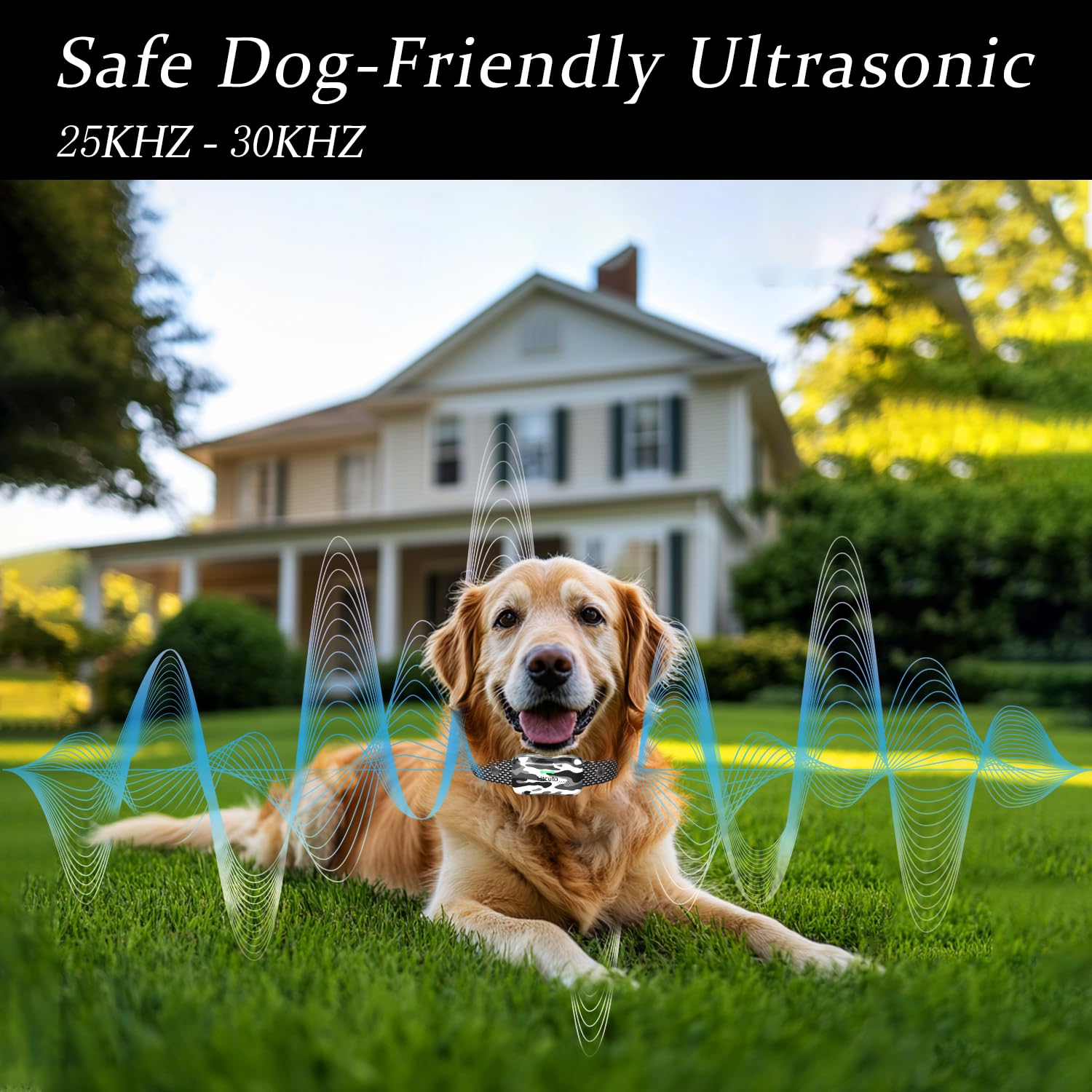 Htcuto Wireless Dog Fence & Ultrasonic Training Collar -1160-Yard Adjustable Boundary for Outdoor, 6100FT Remote, 4 Modes (Beep/