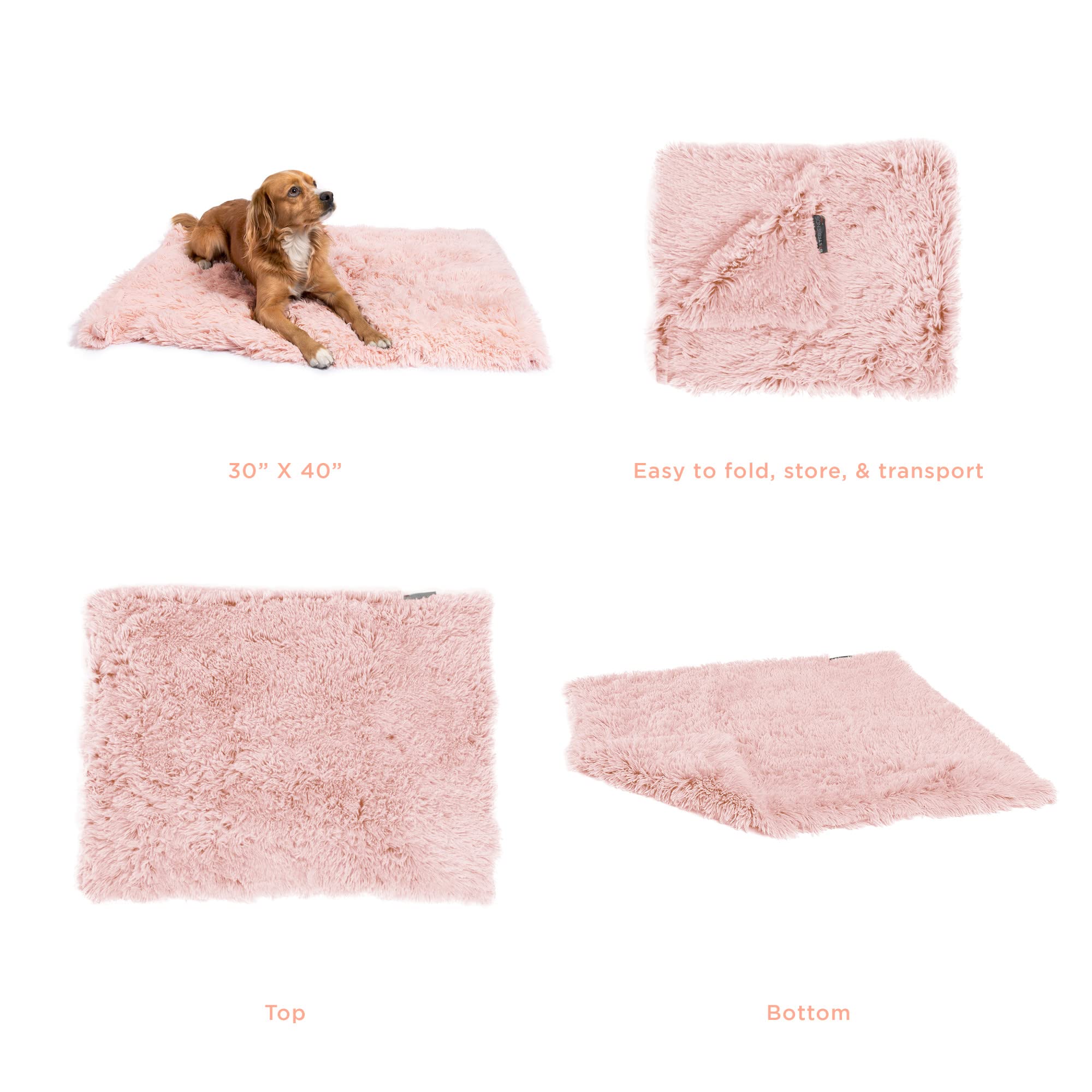 Best Friends By Sheri Calming Shag Fur Pet Throw Blanket, Cotton Candy Pink, 30'X40'
