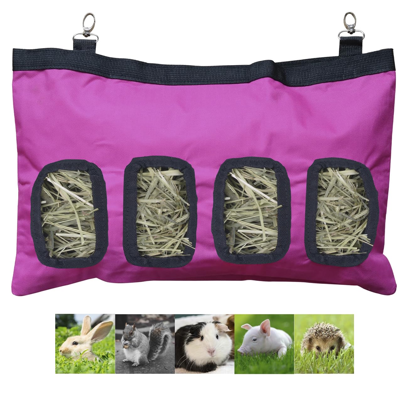 Rabbit Hay Feeder Guinea Pig Hay Feeder Bag Bunny Hay Holder Storage For Small Animal Chinchilla Hamsters,600D Oxford Cloth Fabr