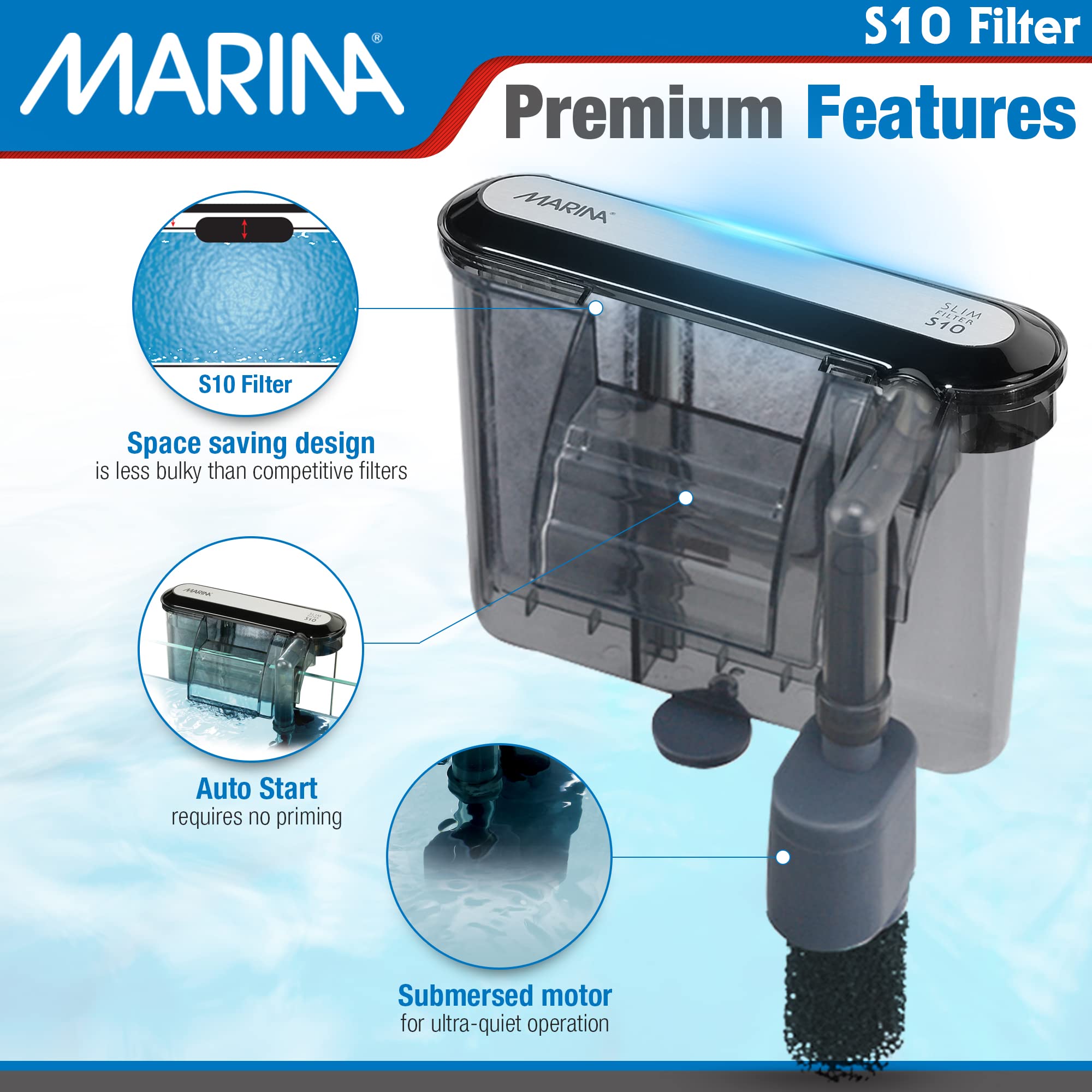Marina S10 Power Filter, Up To 10 Gallons
