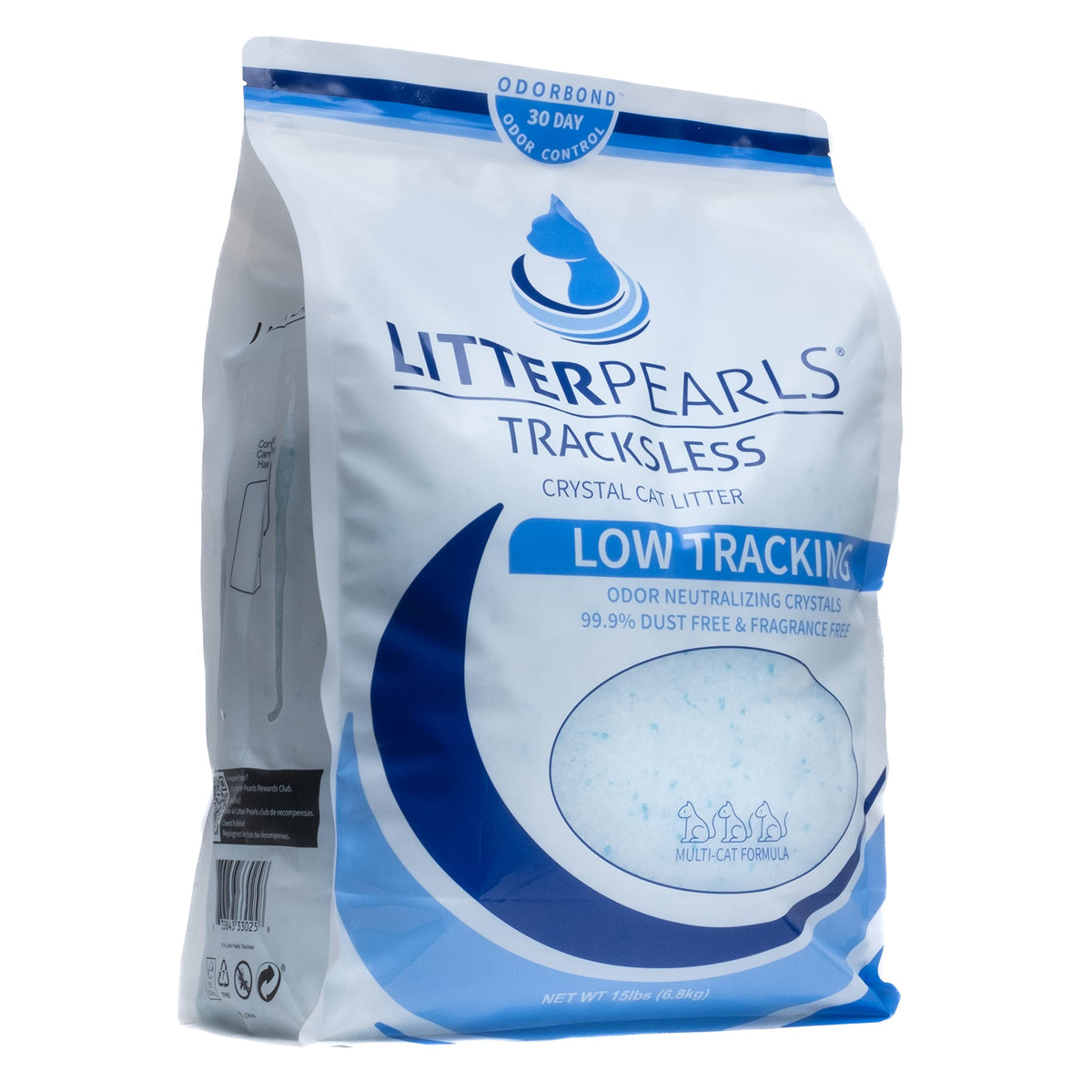 Litter Pearls Crystal Cat Litter With Odorbond- Superior Odor Control, Soft-On-Paws, Non-Clumping, Low Dust, 15Lb, Tracksless