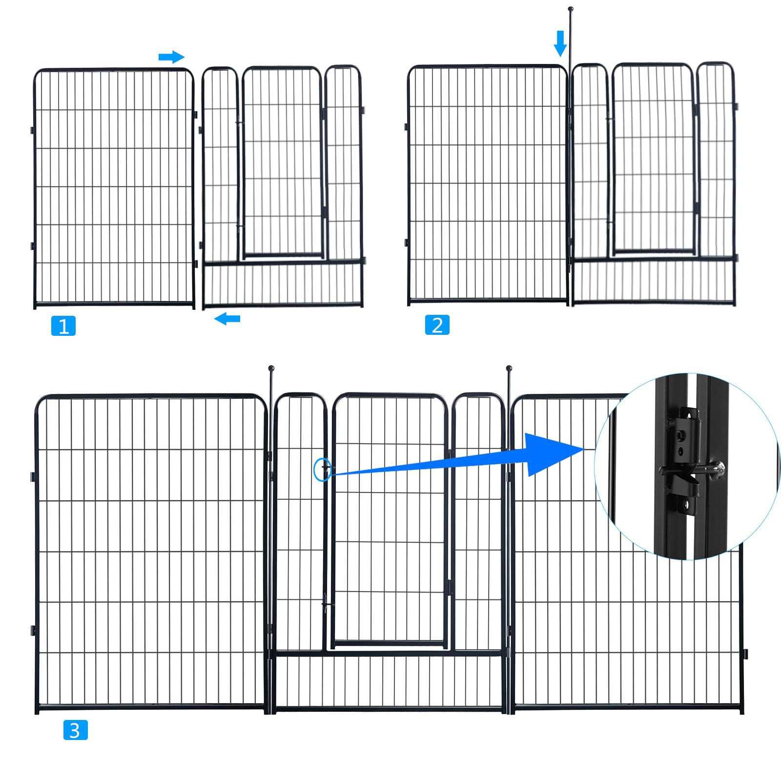 Gdkasrny Dog Playpen Portable Exercise Fence Heavy Duty Metal Pet Playpen Indoor Outdoor Pet Playpen For Small Medium Large Dogs