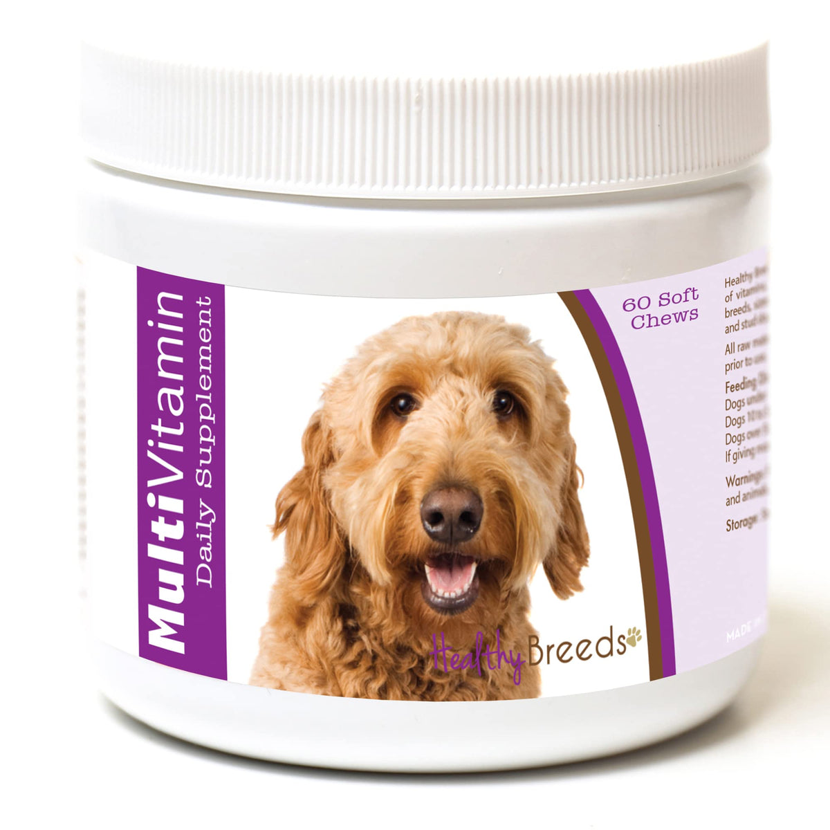 Healthy Breeds Goldendoodle Multivitamin For Dogs - Vet Recommended Daily Supplement - Bacon Flavored - 60 Soft Chews